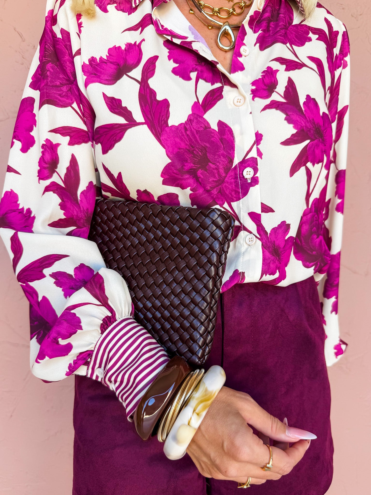 Bloom Darling Floral Button Front Top