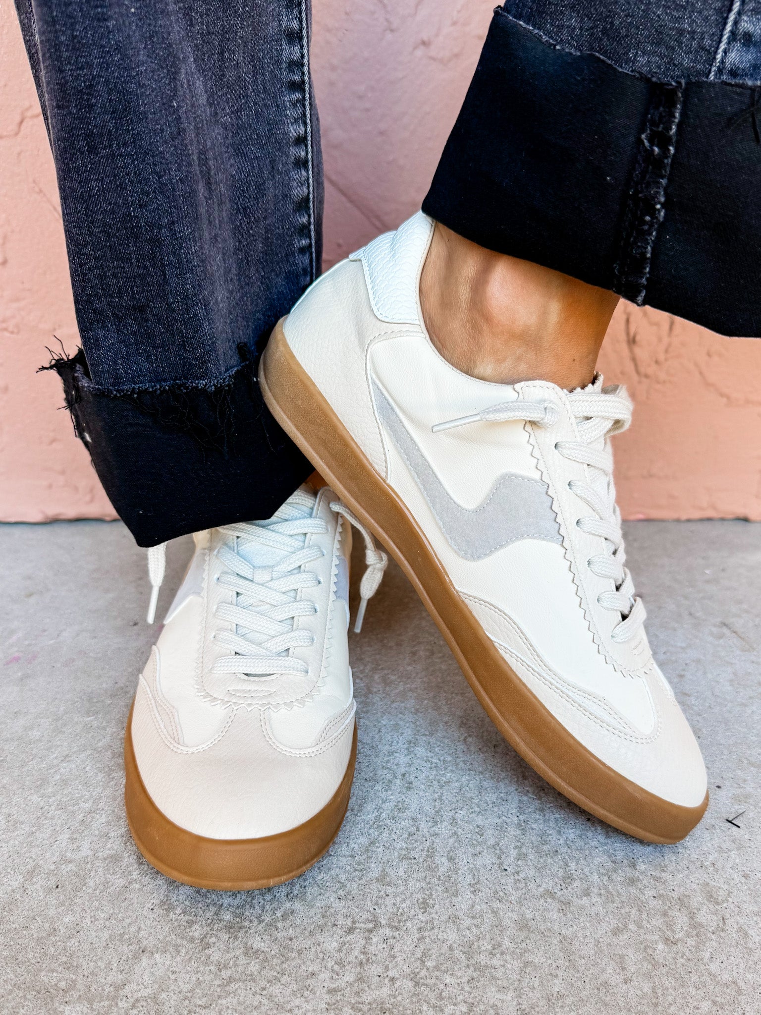 Destiny Lace Up Sneakers-Beige