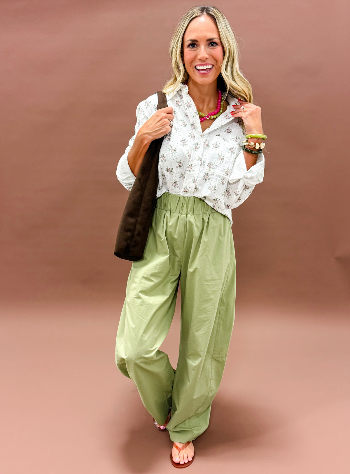 Cleo Gauze Button Down Floral Shirt