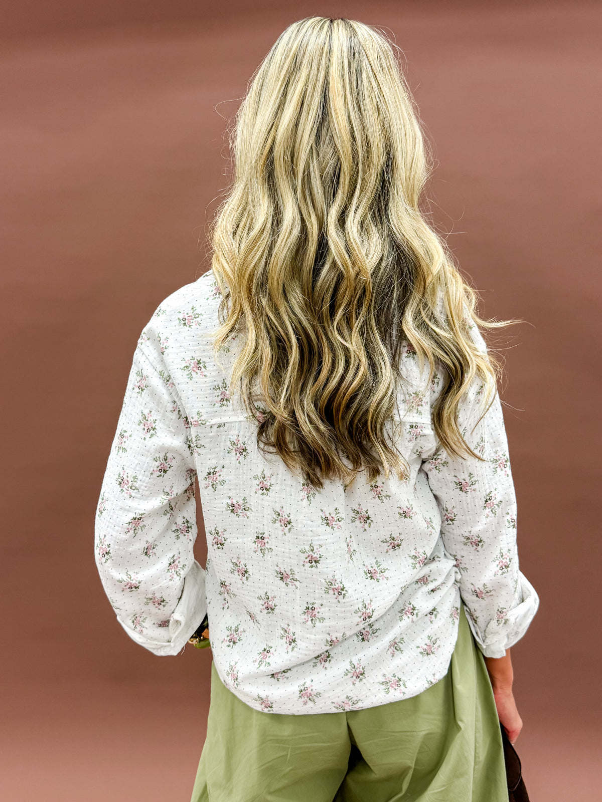 Cleo Gauze Button Down Floral Shirt