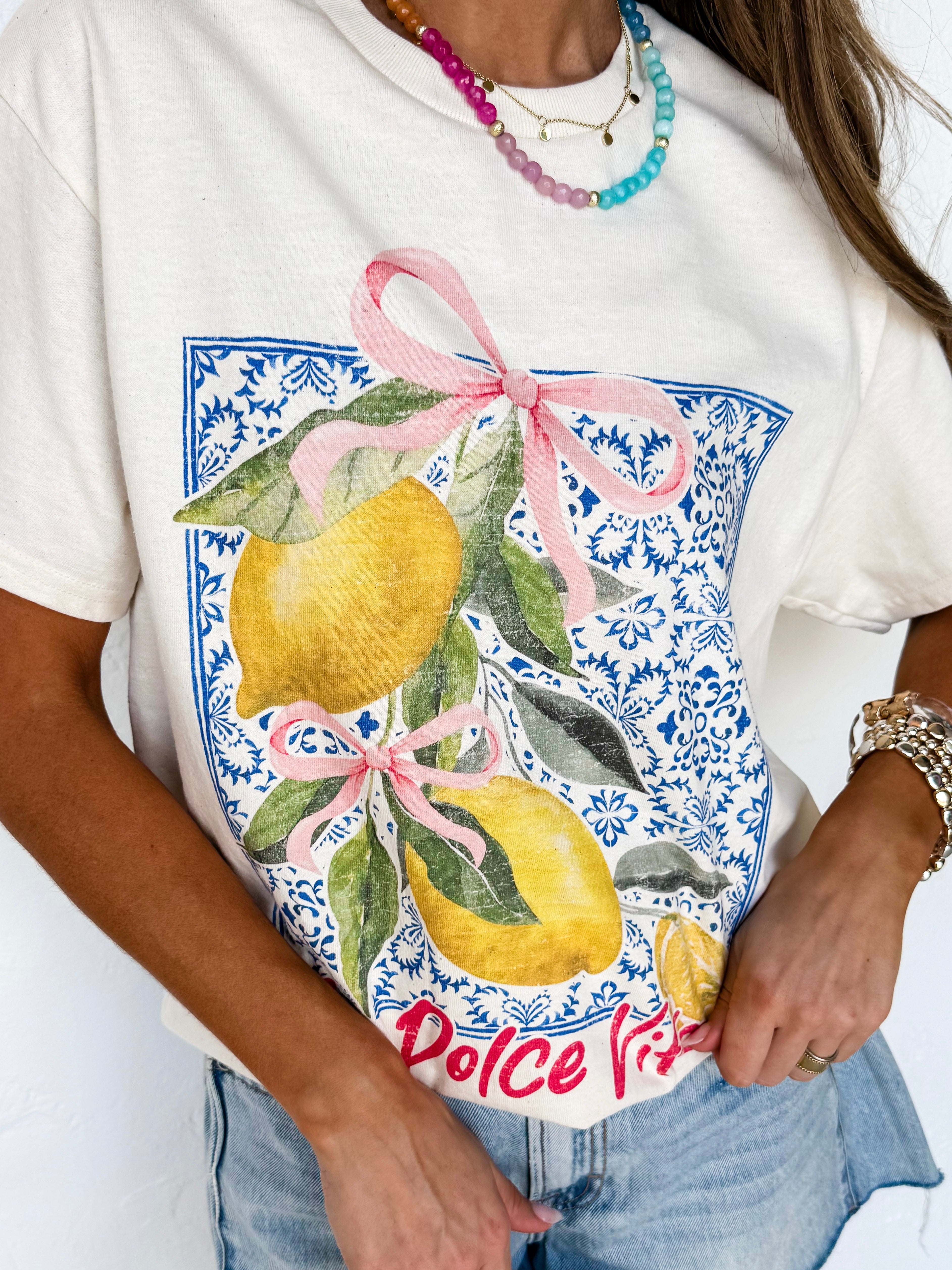 La Dolce Vita Lemon Graphic Tee