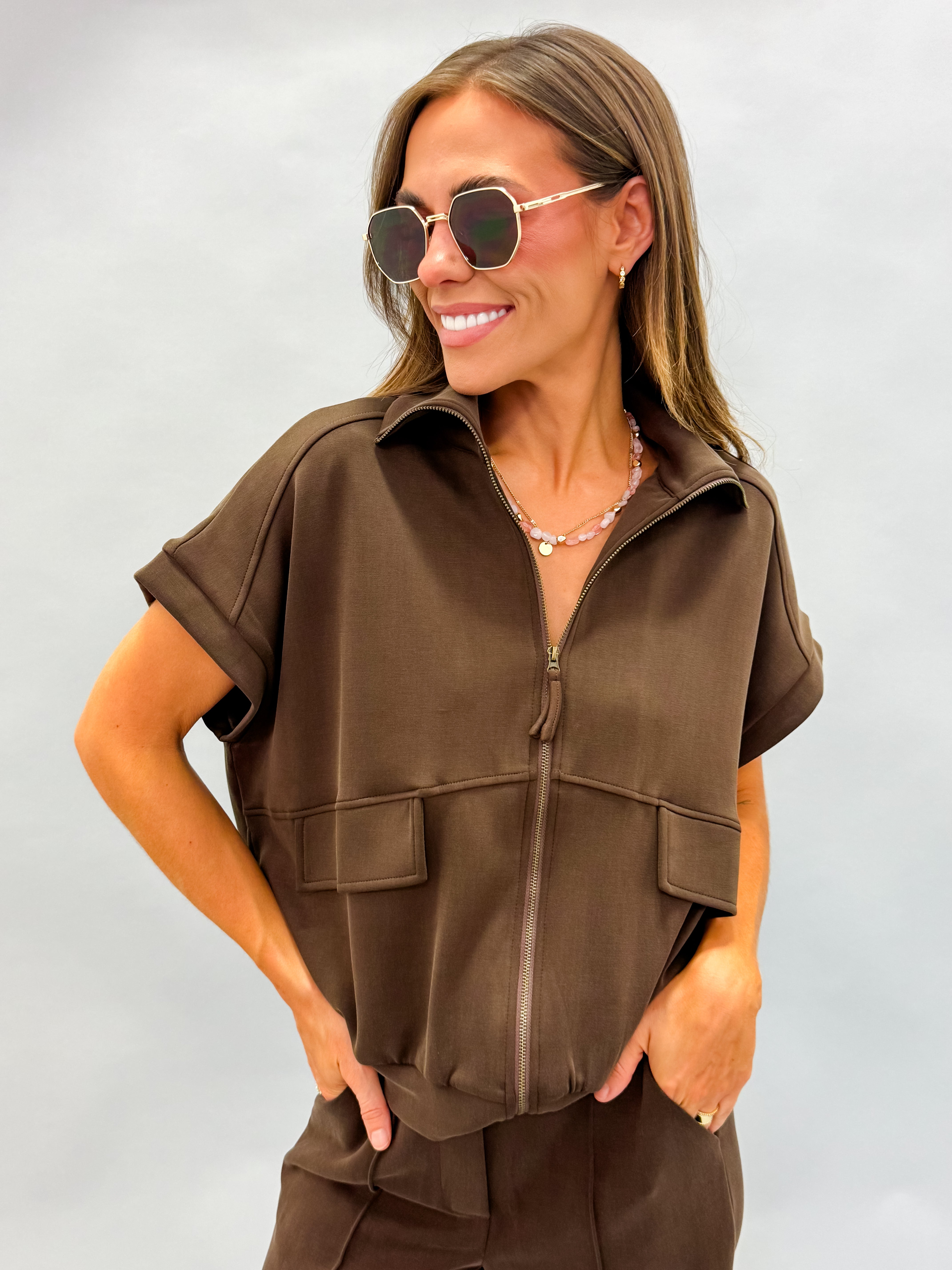 Maggie Brushed Modal Short Sleeve Jacket