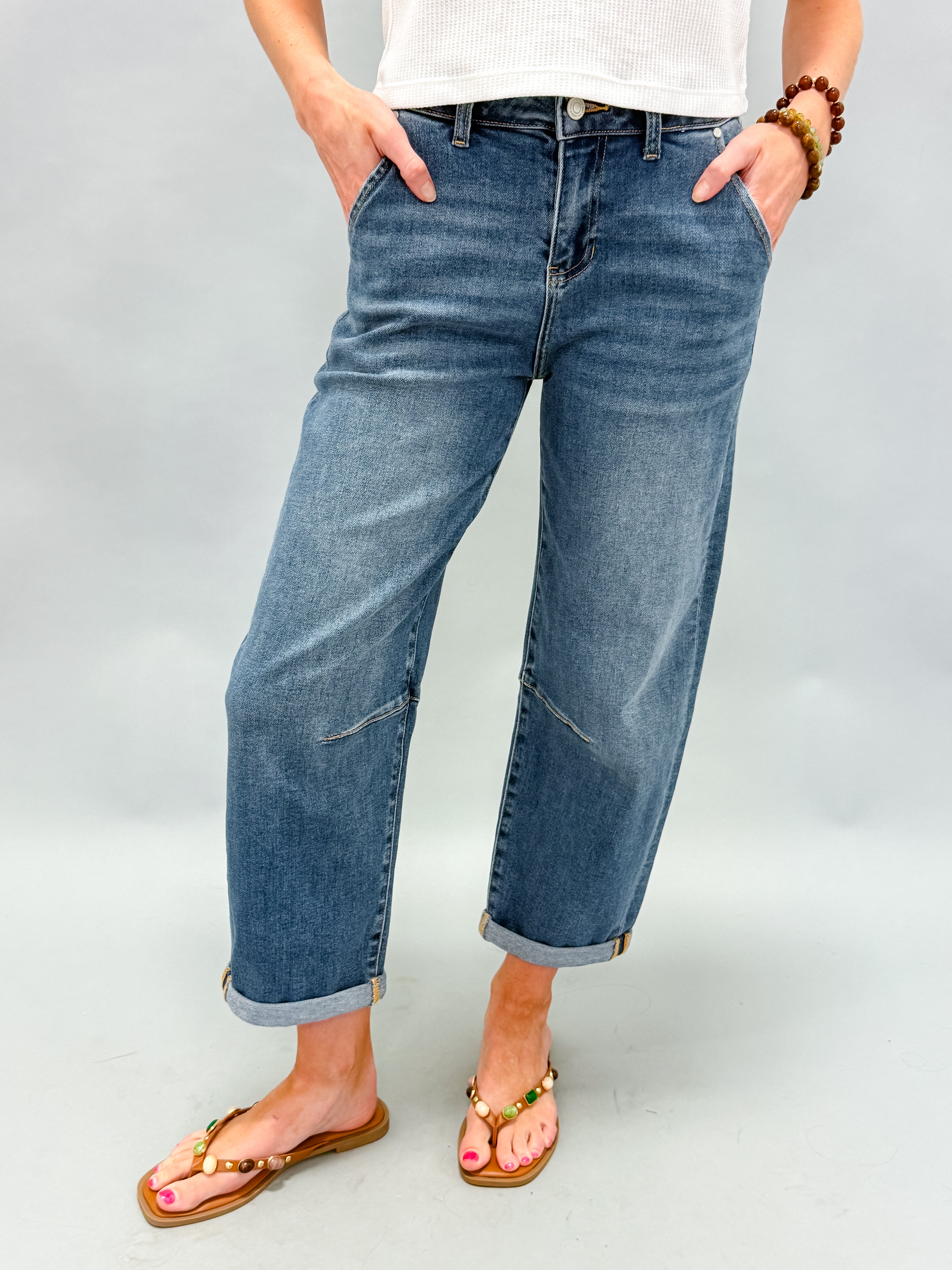 Murphy Loose Fit Roll Up Barrel Jeans
