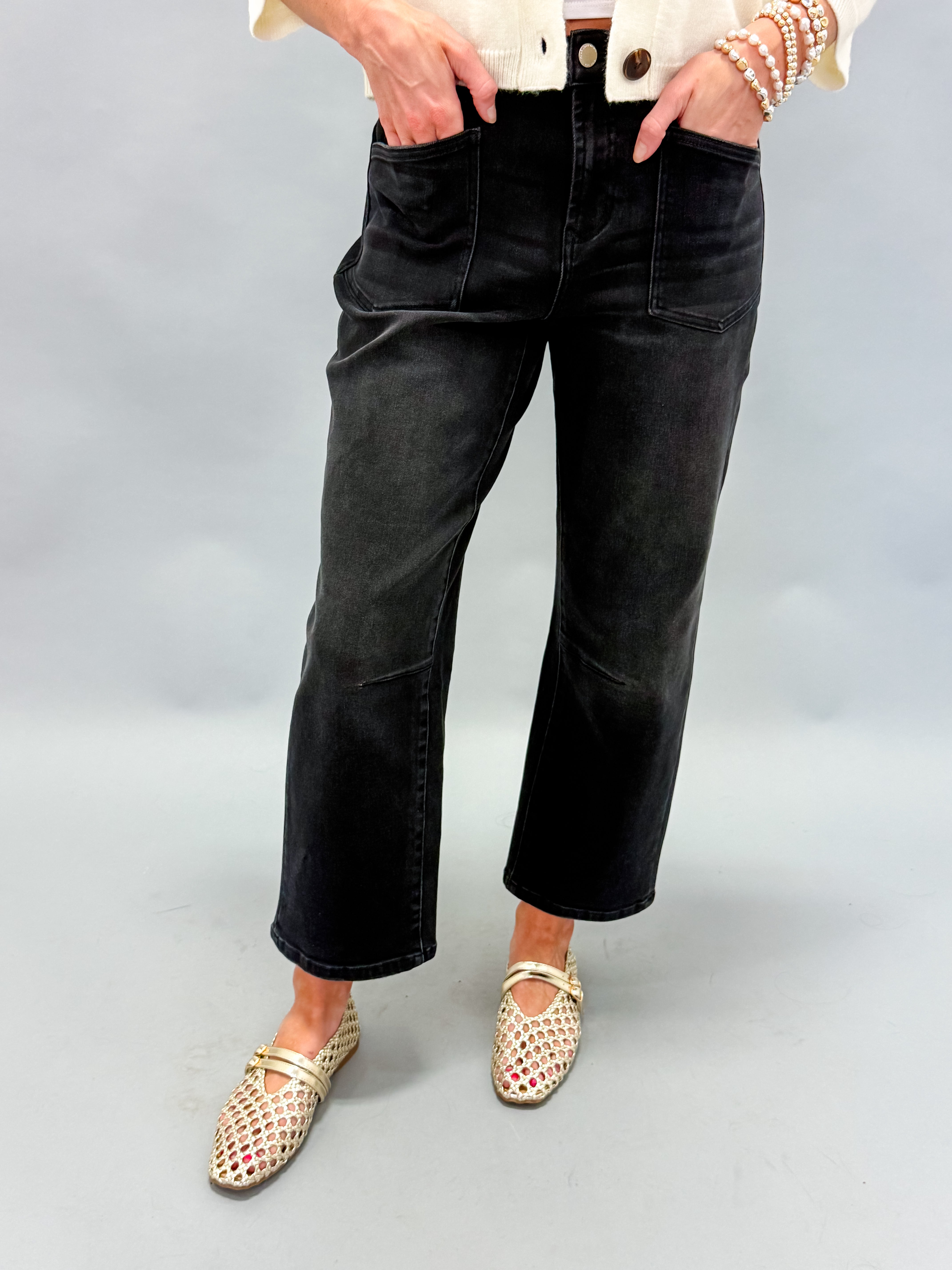 [Dear John] Lasso Cropped Jeans-Jet Set