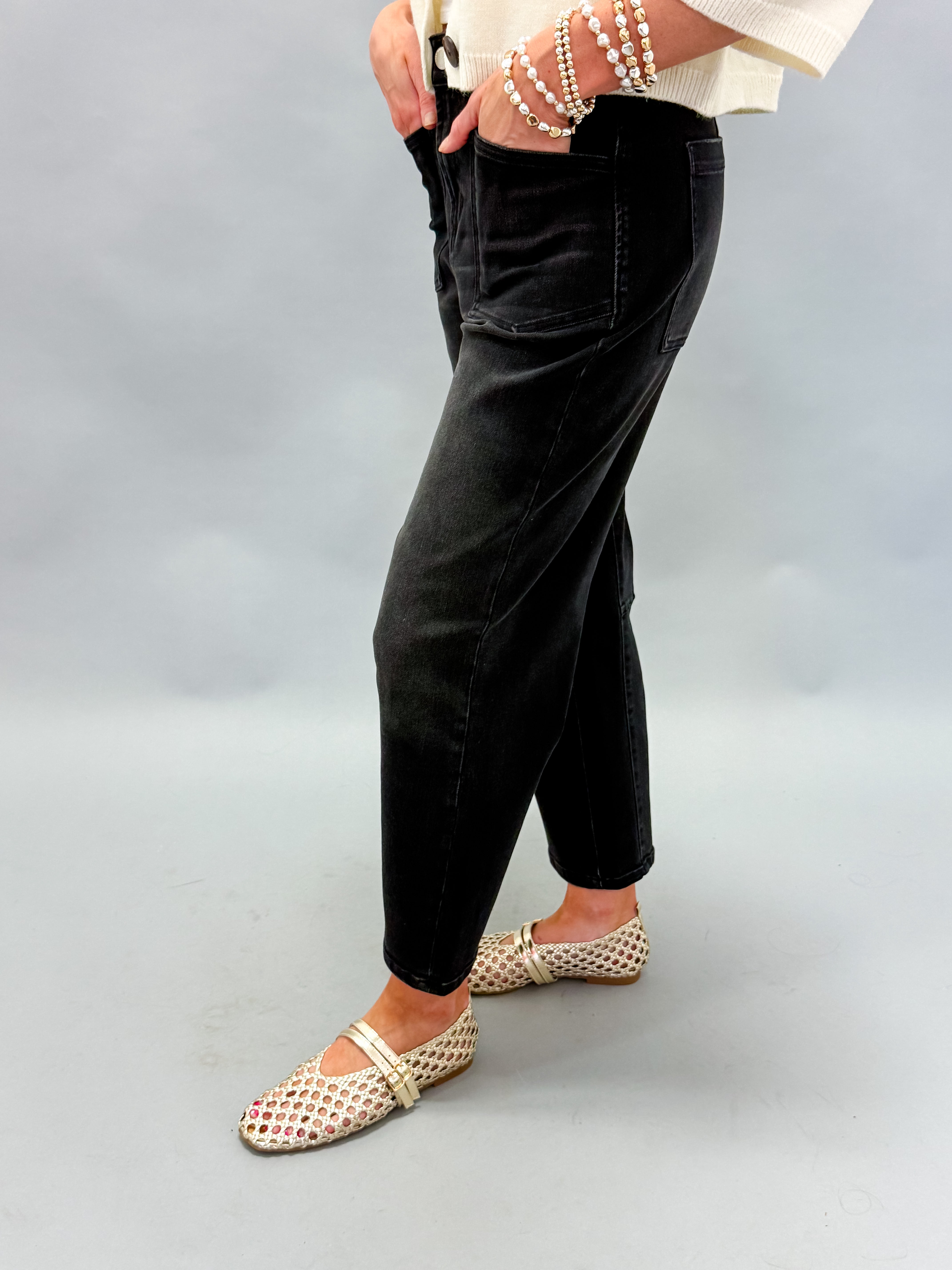 [Dear John] Lasso Cropped Jeans-Jet Set