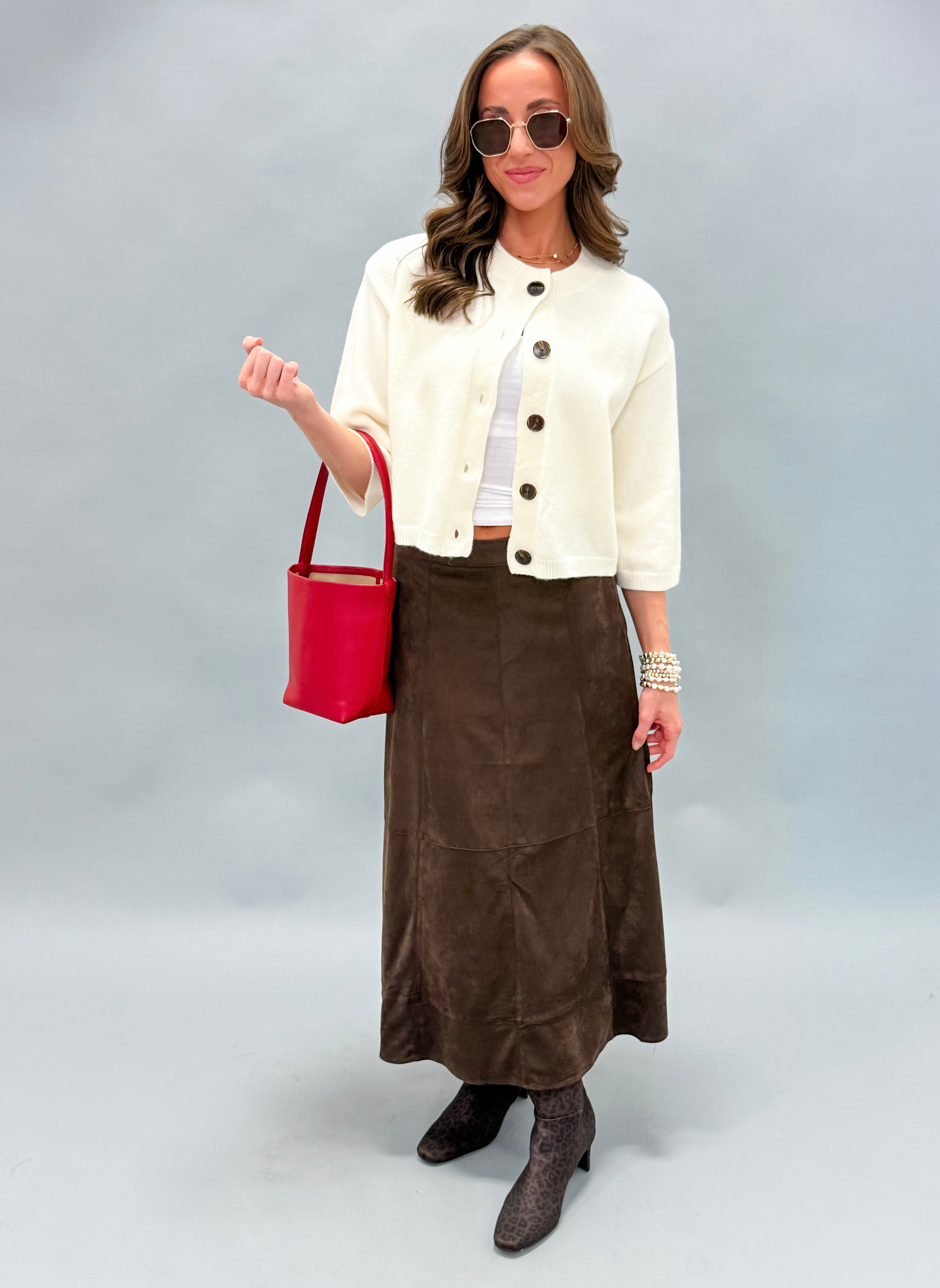Savannah Suede Midi Skirt