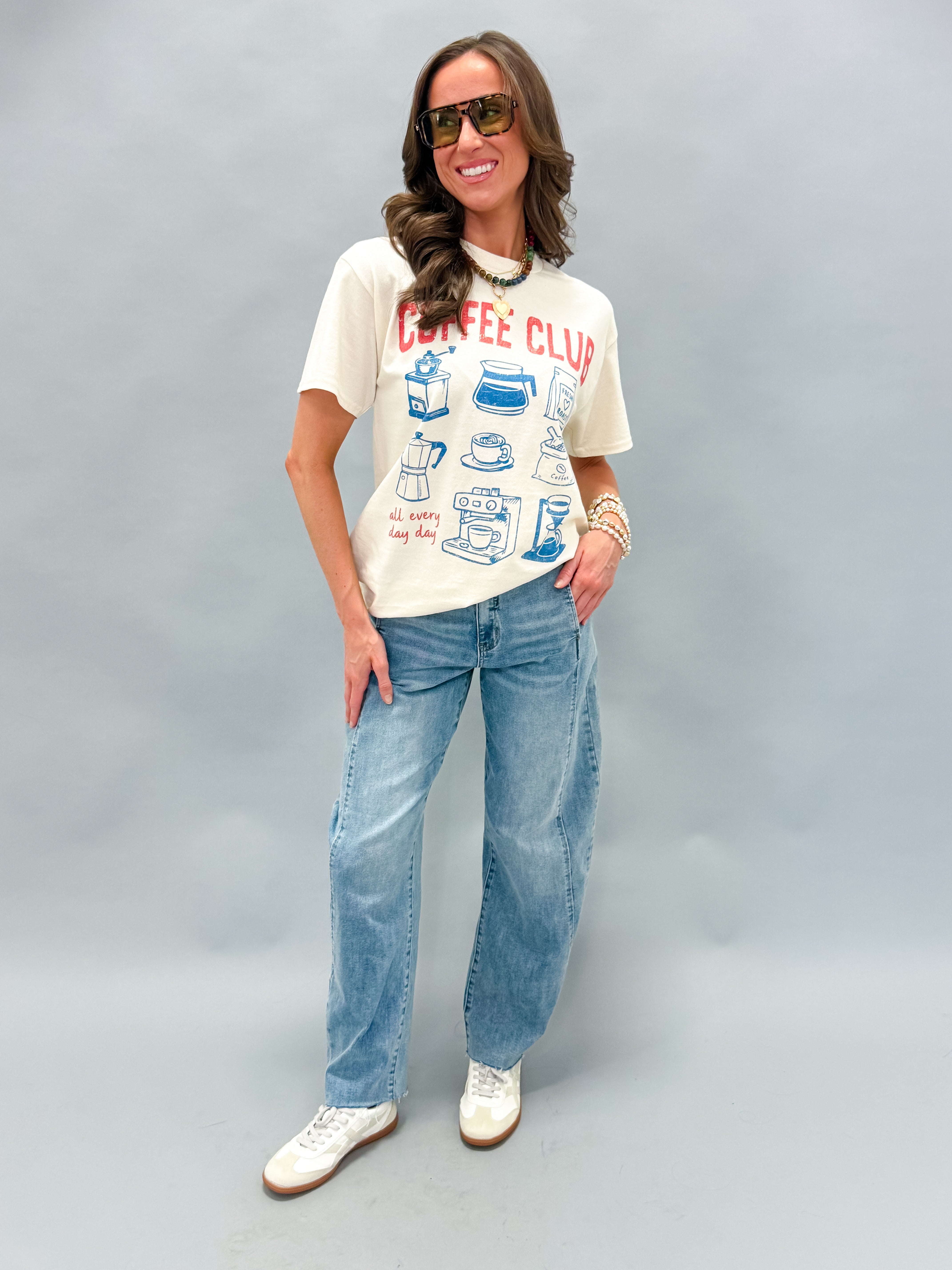Coffee Club Oversized Graphic Tee