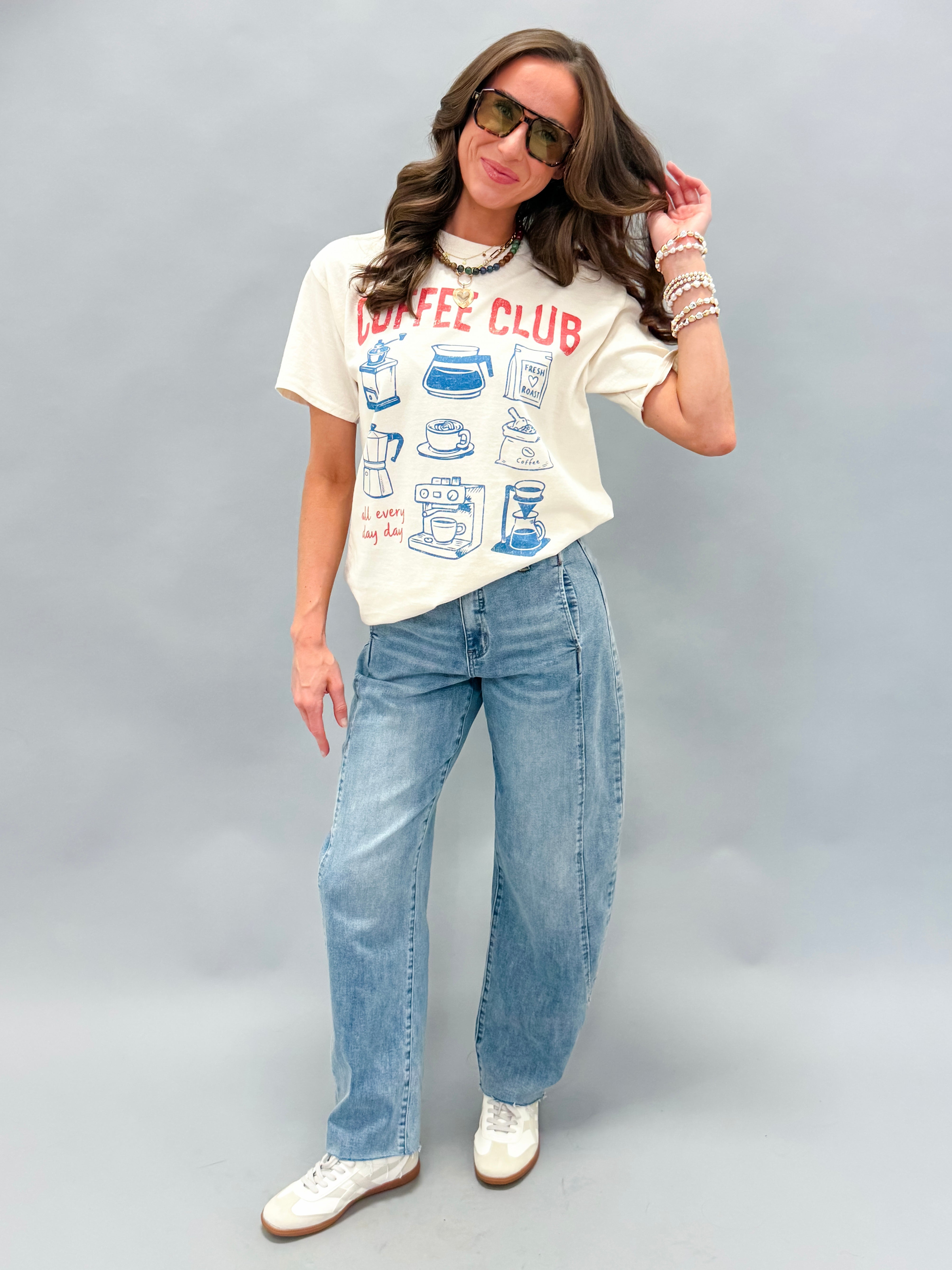Coffee Club Oversized Graphic Tee