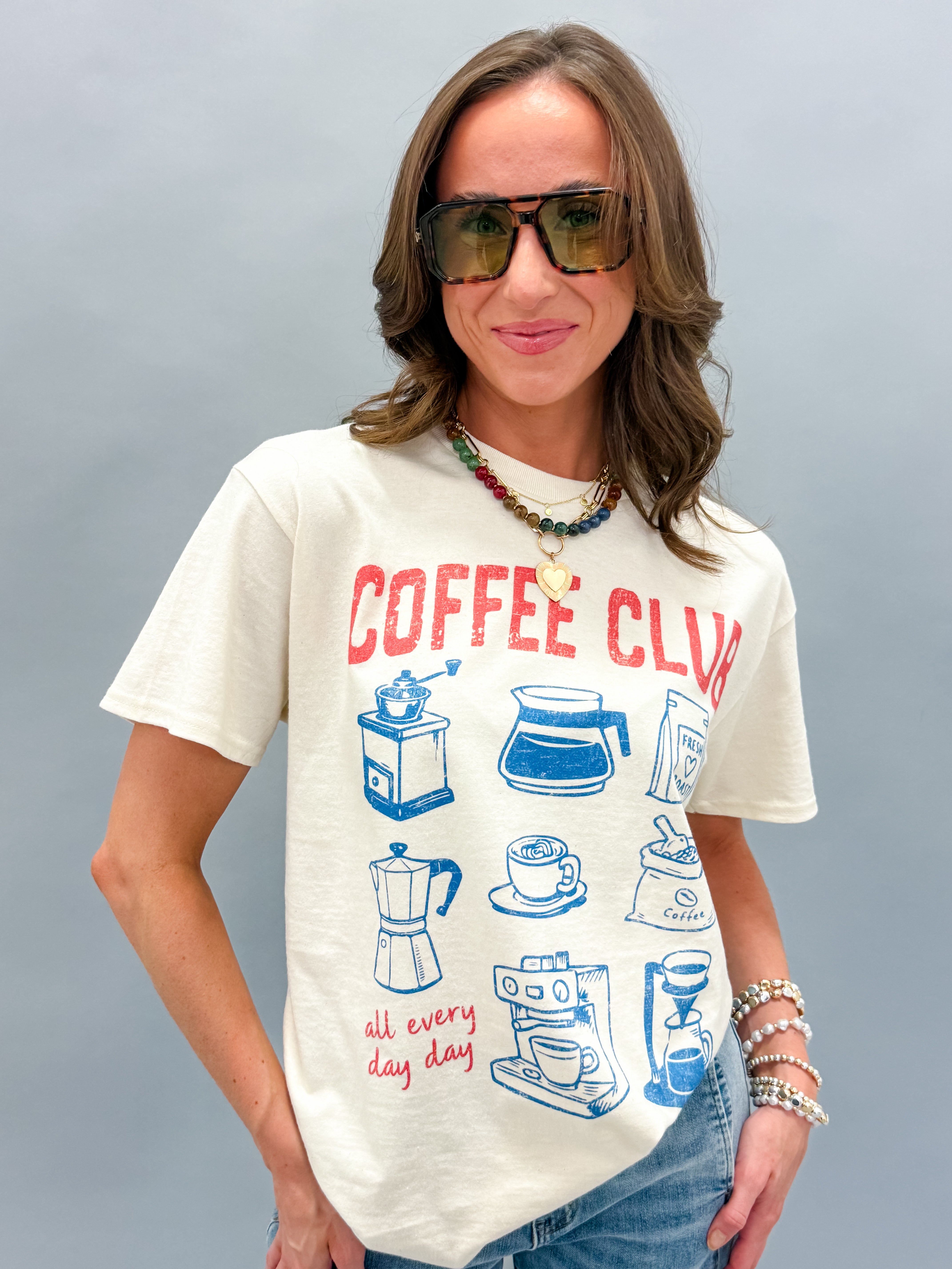 Coffee Club Oversized Graphic Tee
