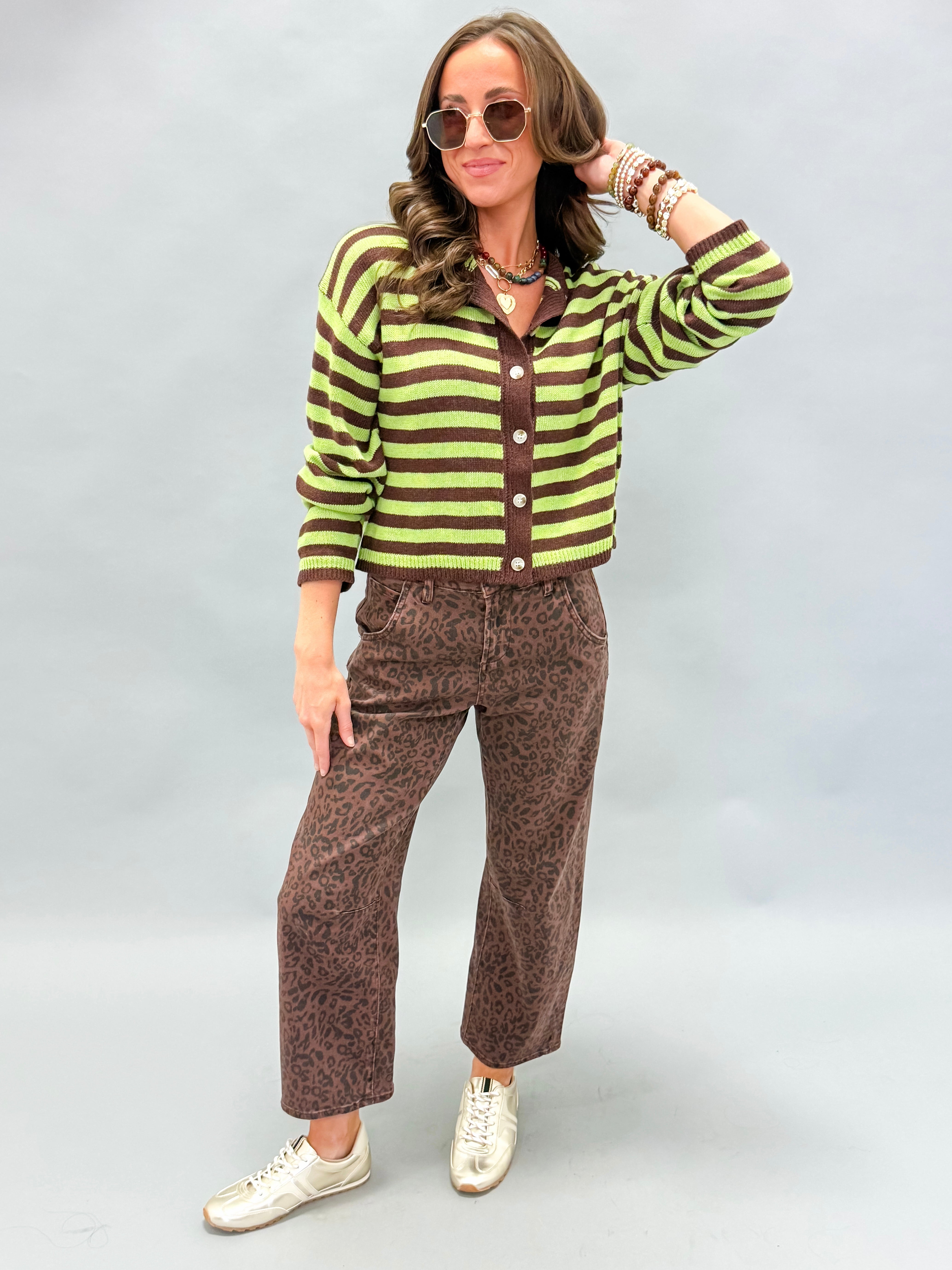 [Dear John] Lasso Cropped Jeans-Brown Leopard