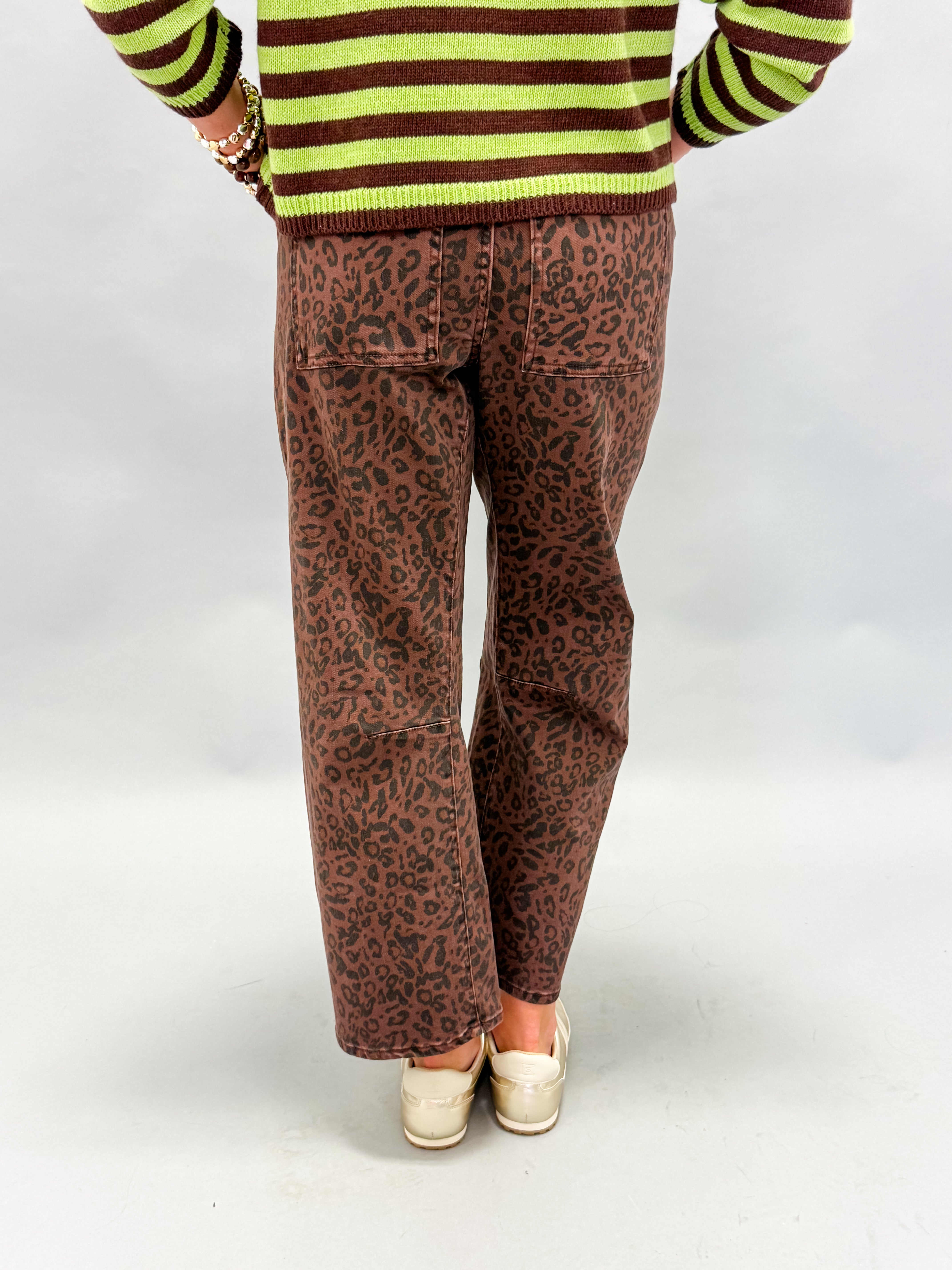 [Dear John] Lasso Cropped Jeans-Brown Leopard