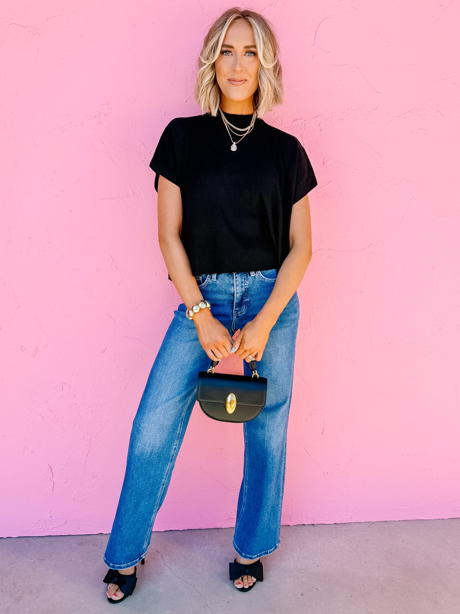 Rue Mock Neck Sweater-Black