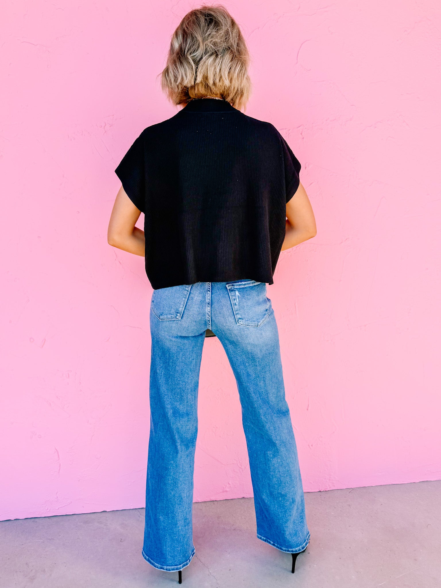 Rue Mock Neck Sweater-Black