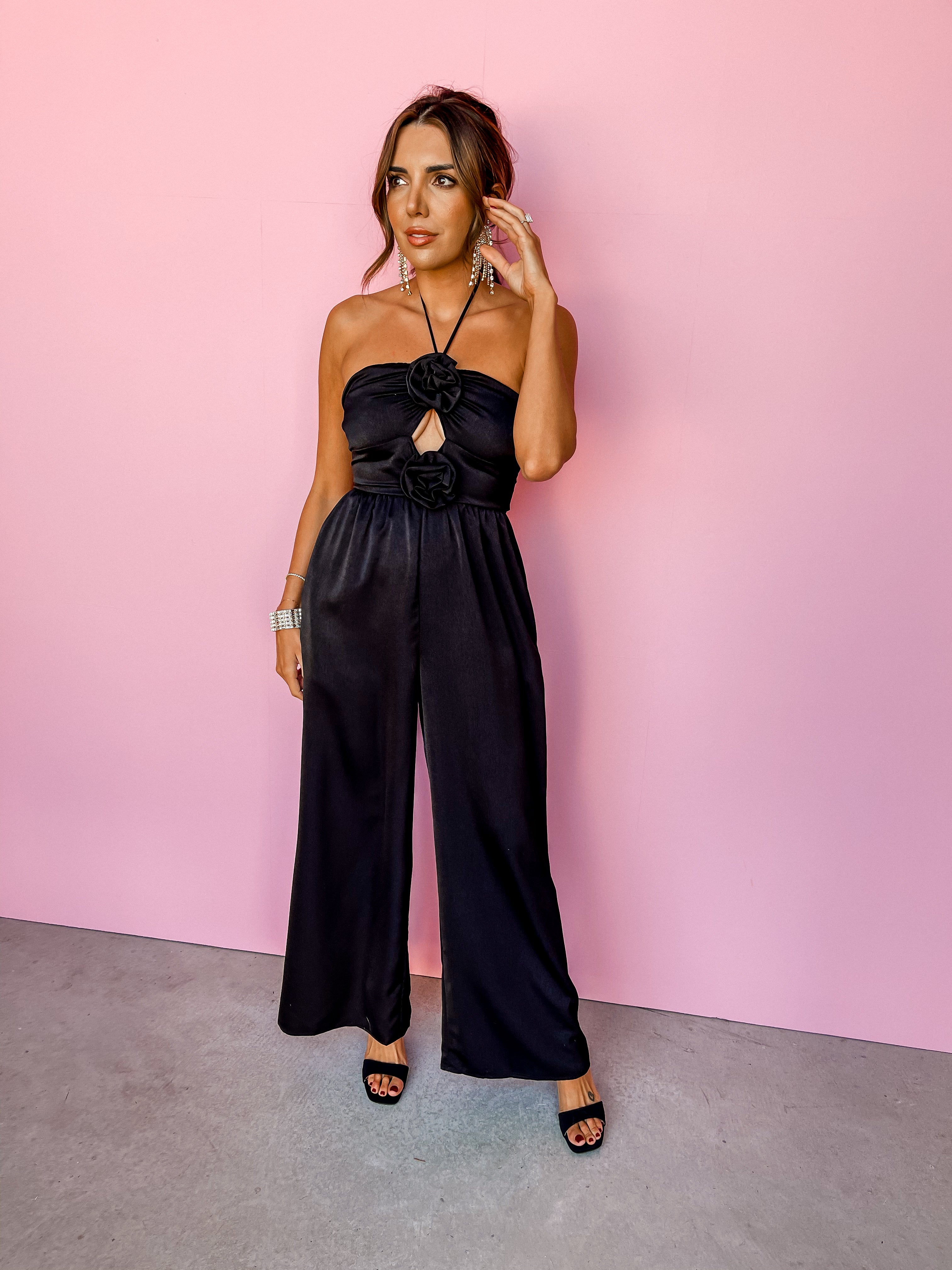 Immediate Yes Rosette Cut Out Jumpsuit