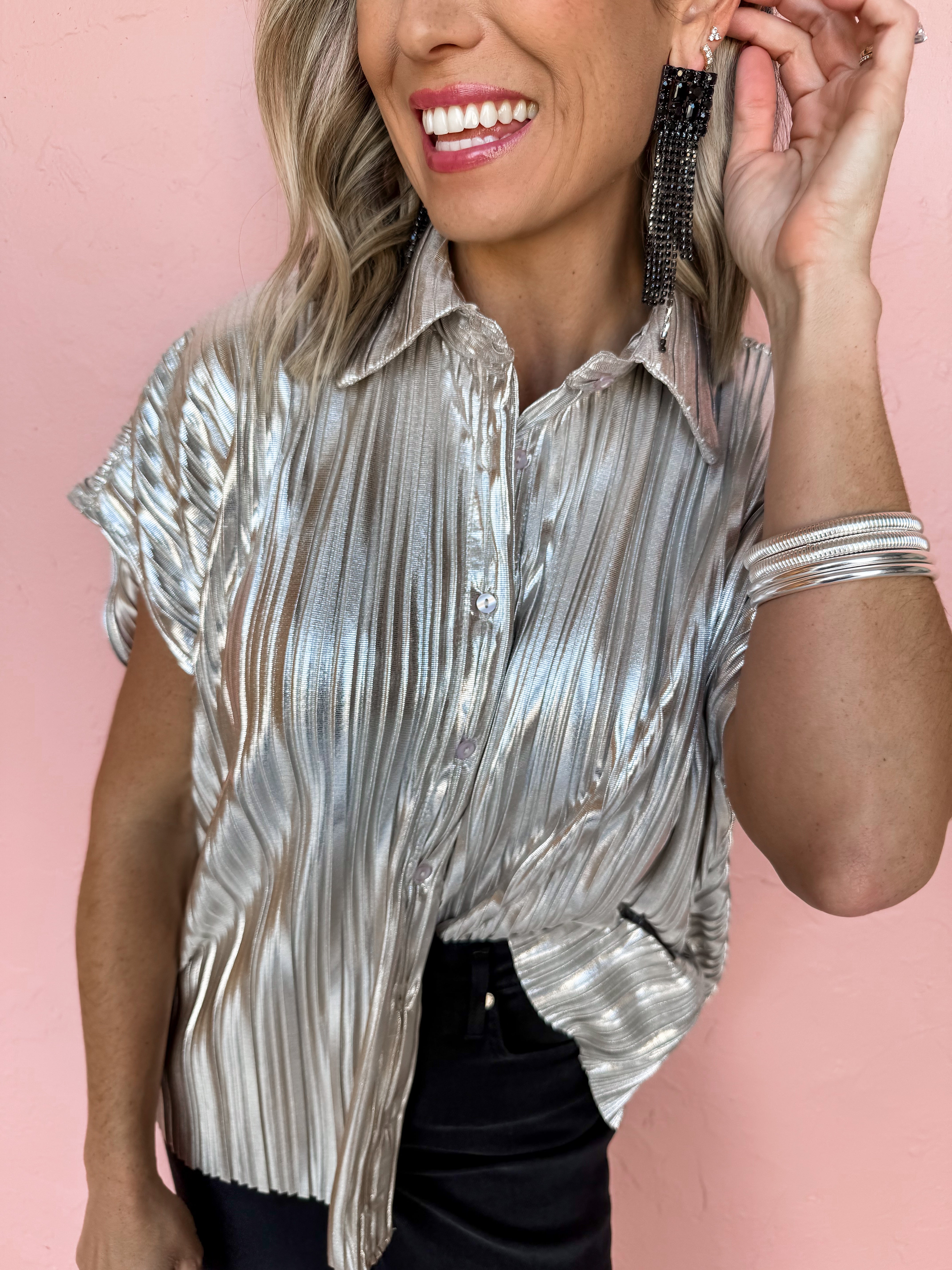 In The Spotlight Pleated Top