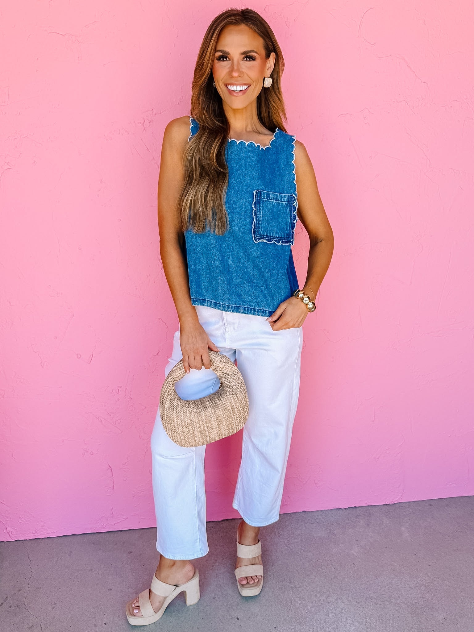 Indie Sleeveless Denim Top