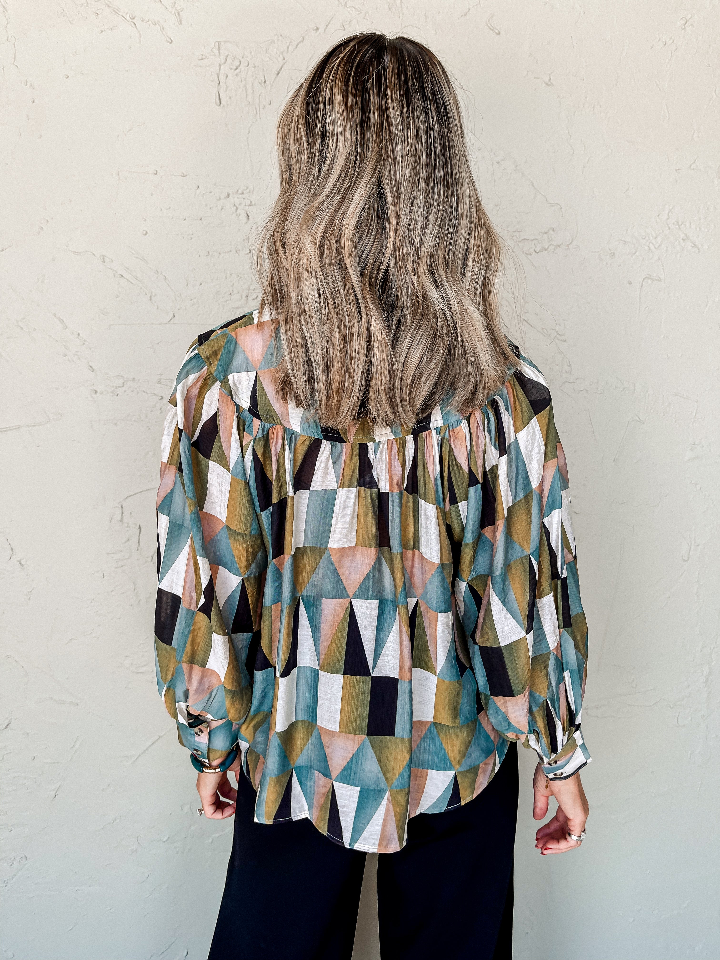 Infinite Allure Geometric Print Top