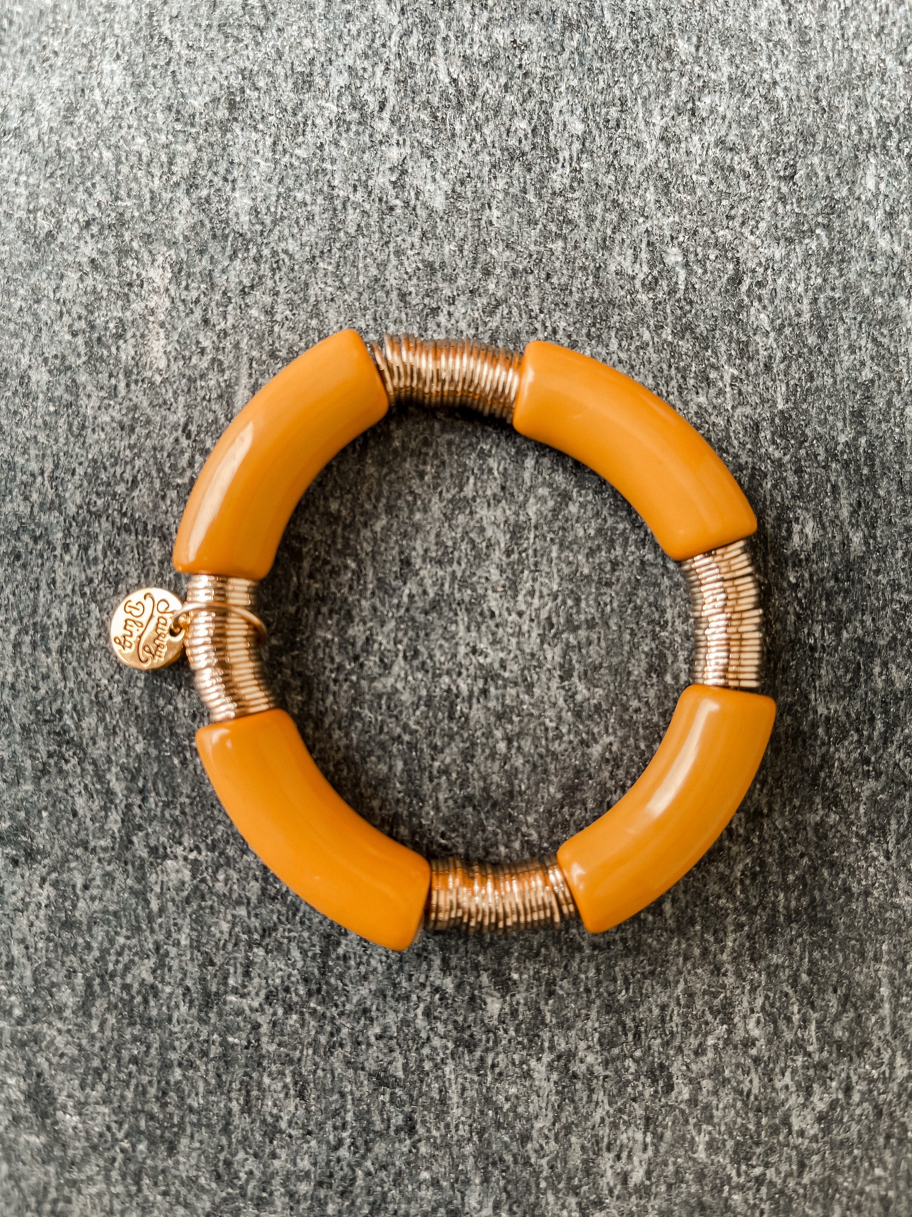 Inner Circle Acrylic Bamboo Bracelet-Mustard