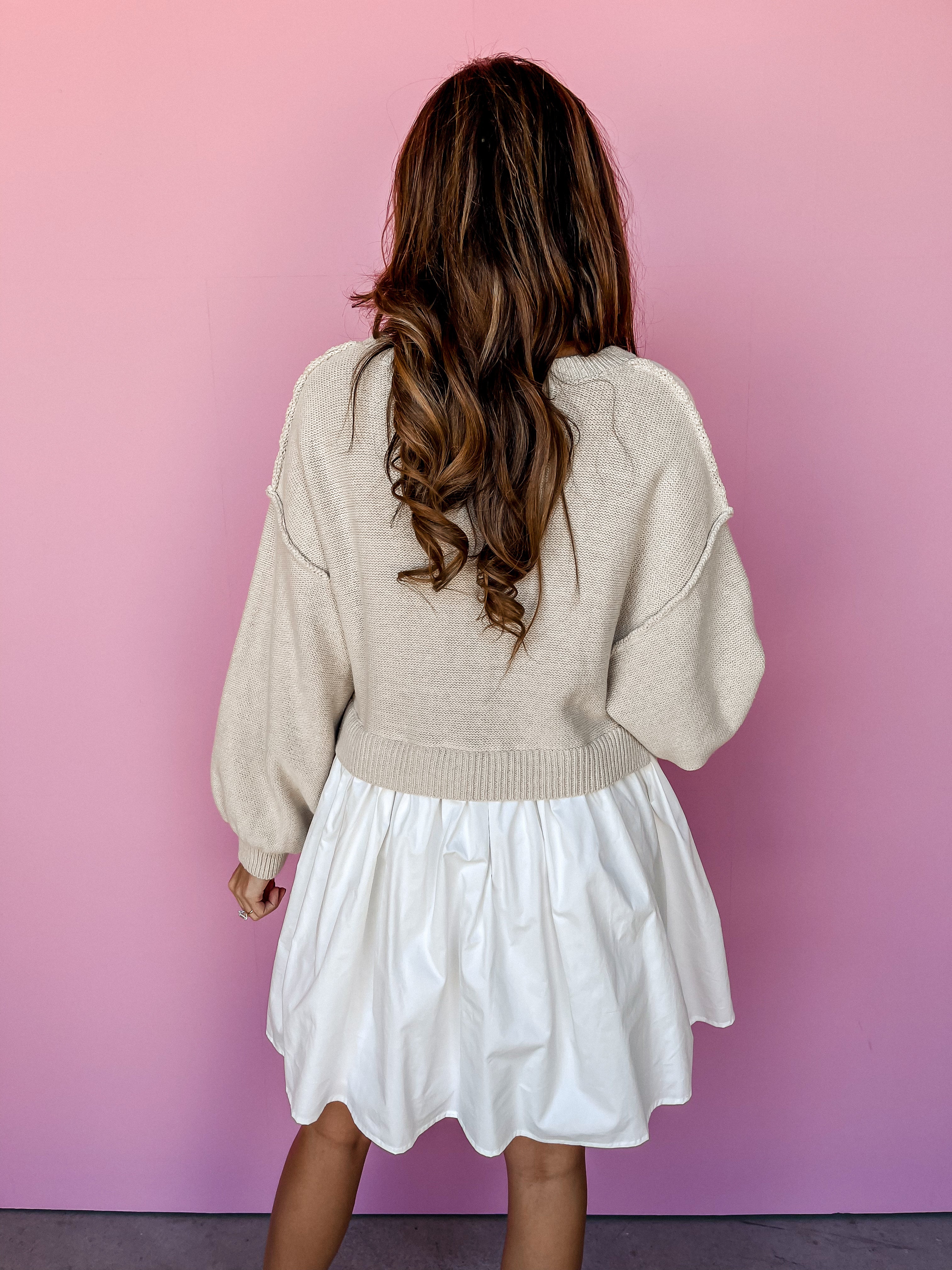 Isabella Sweater Contrast Mini Dress