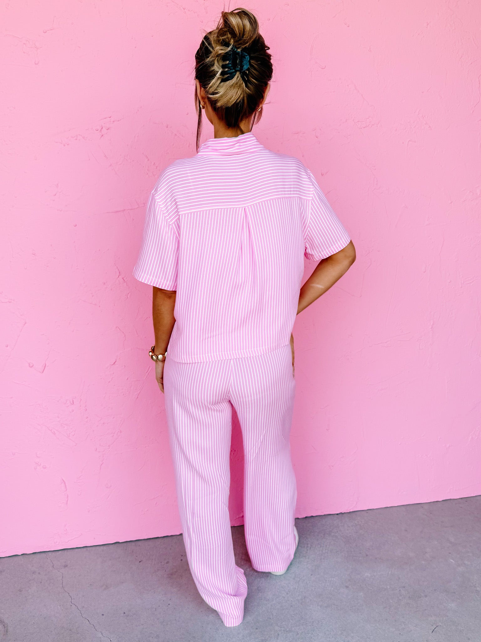 Jaden Striped Pants-Pink