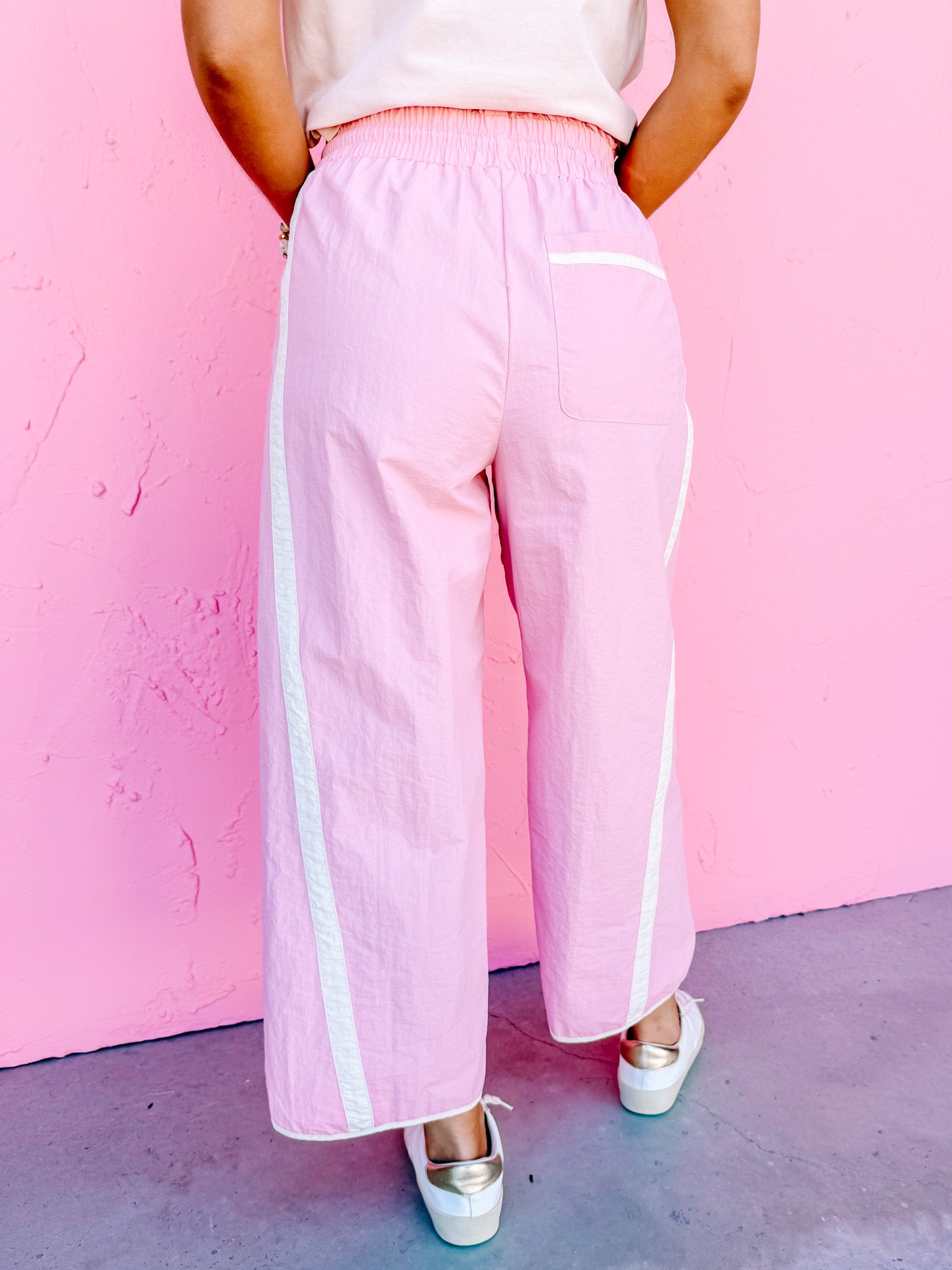 Jasmine Sporty Barrel Pants-Pink
