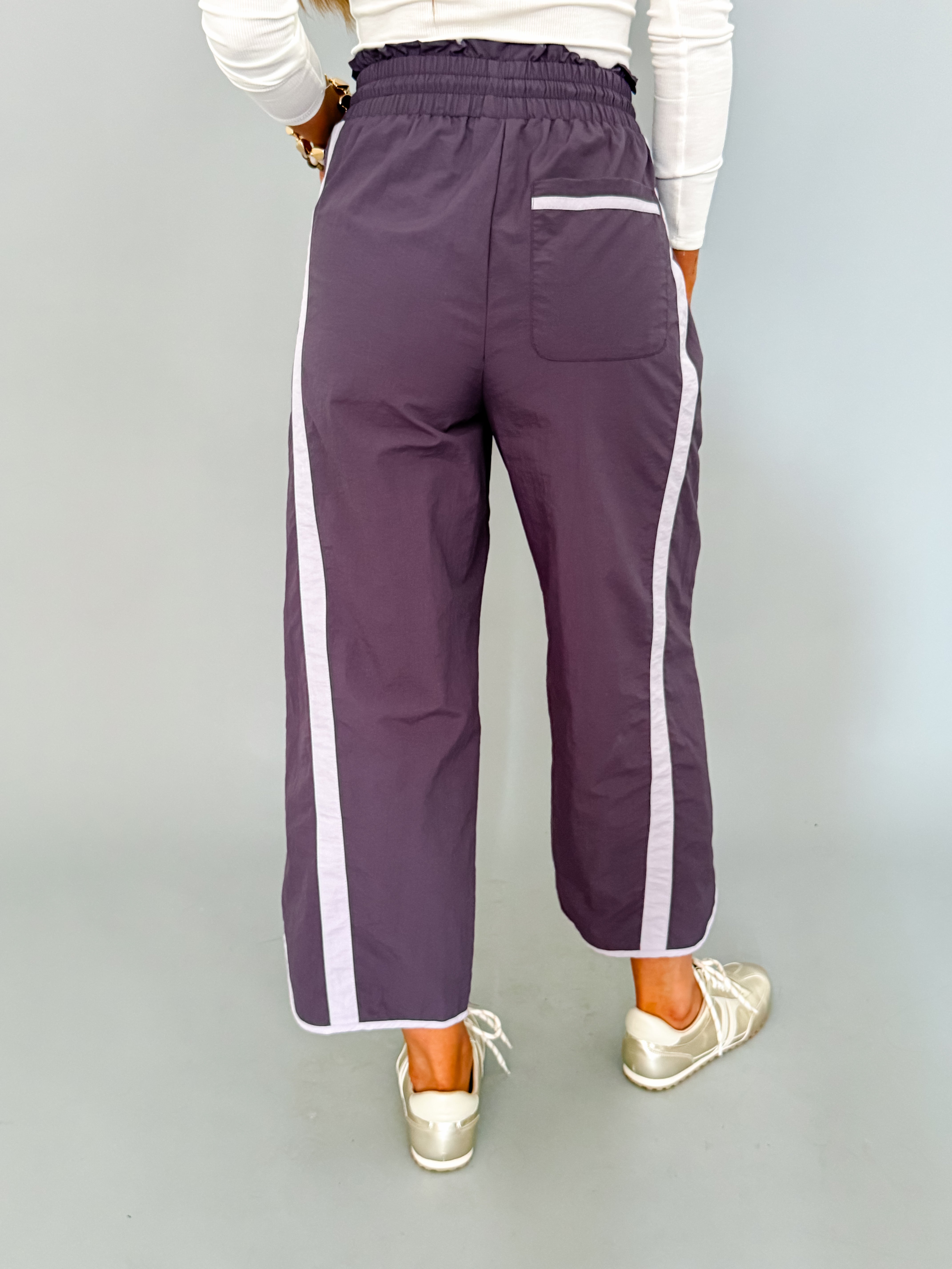 Jasmine Sporty Barrel Pants-Plum