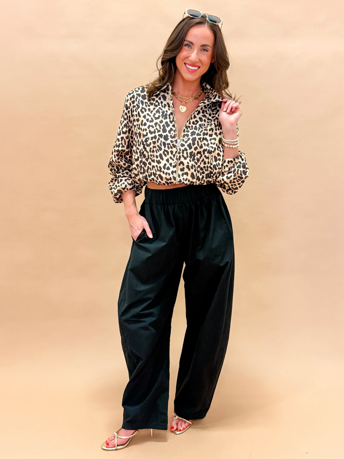 Jaxson Leopard Bubble Hem Jacket
