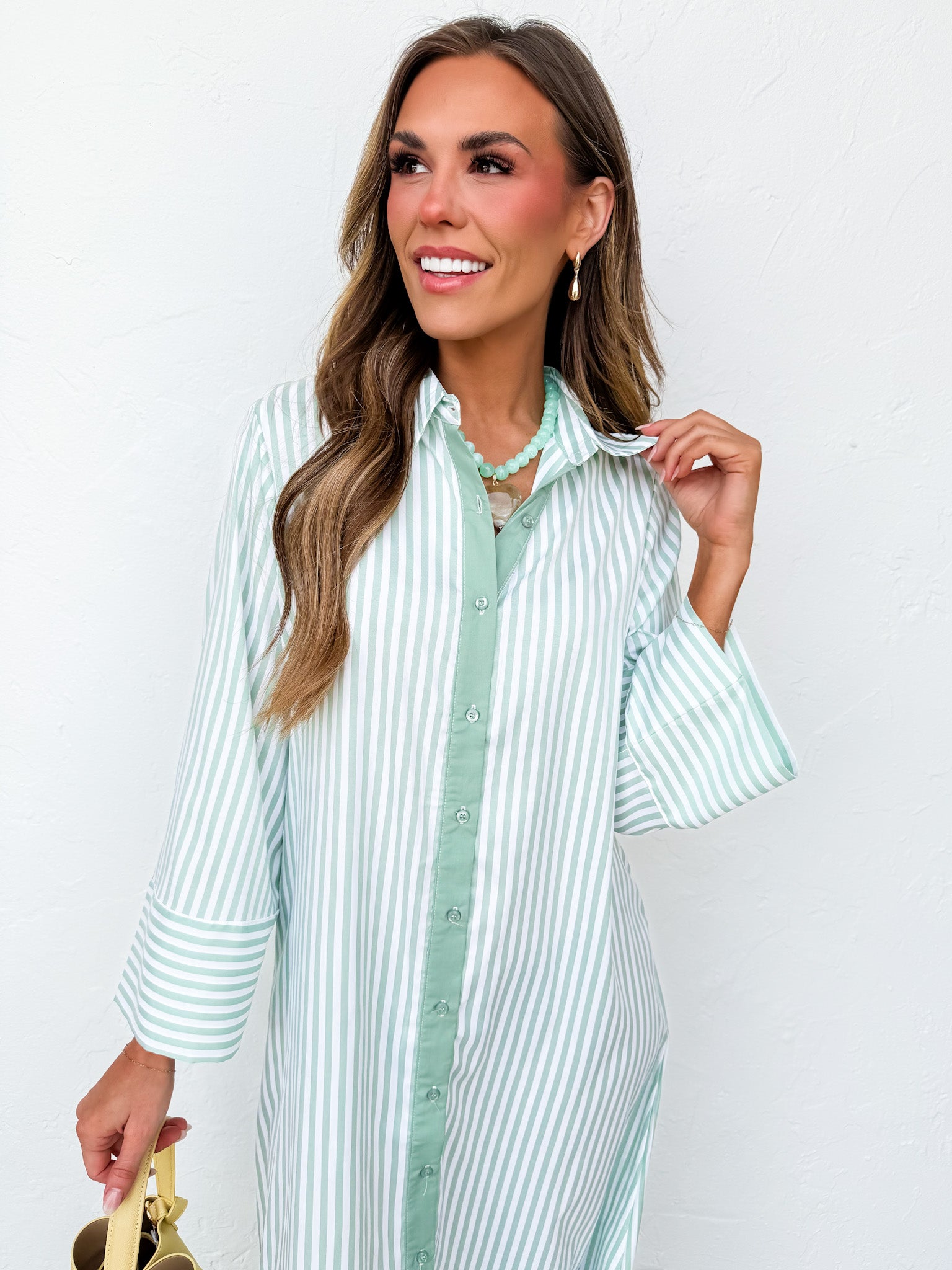 Jemma Striped Maxi Dress-Green