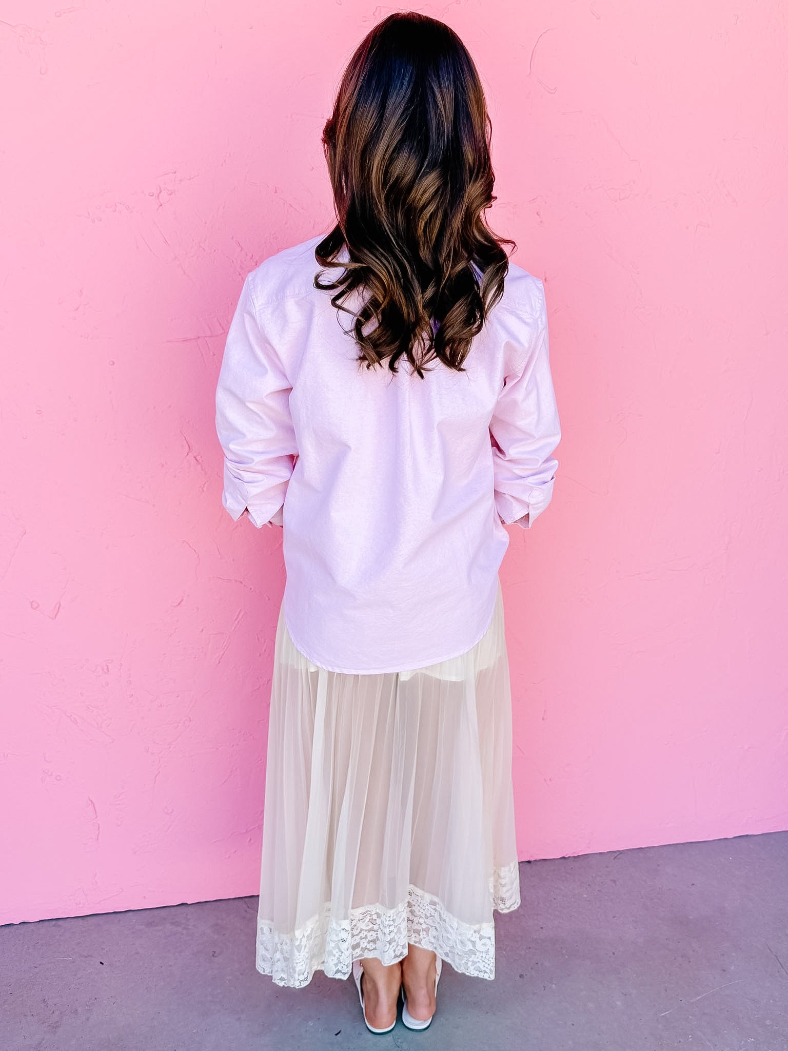 Jennifer Classic Button Front Top-Pink