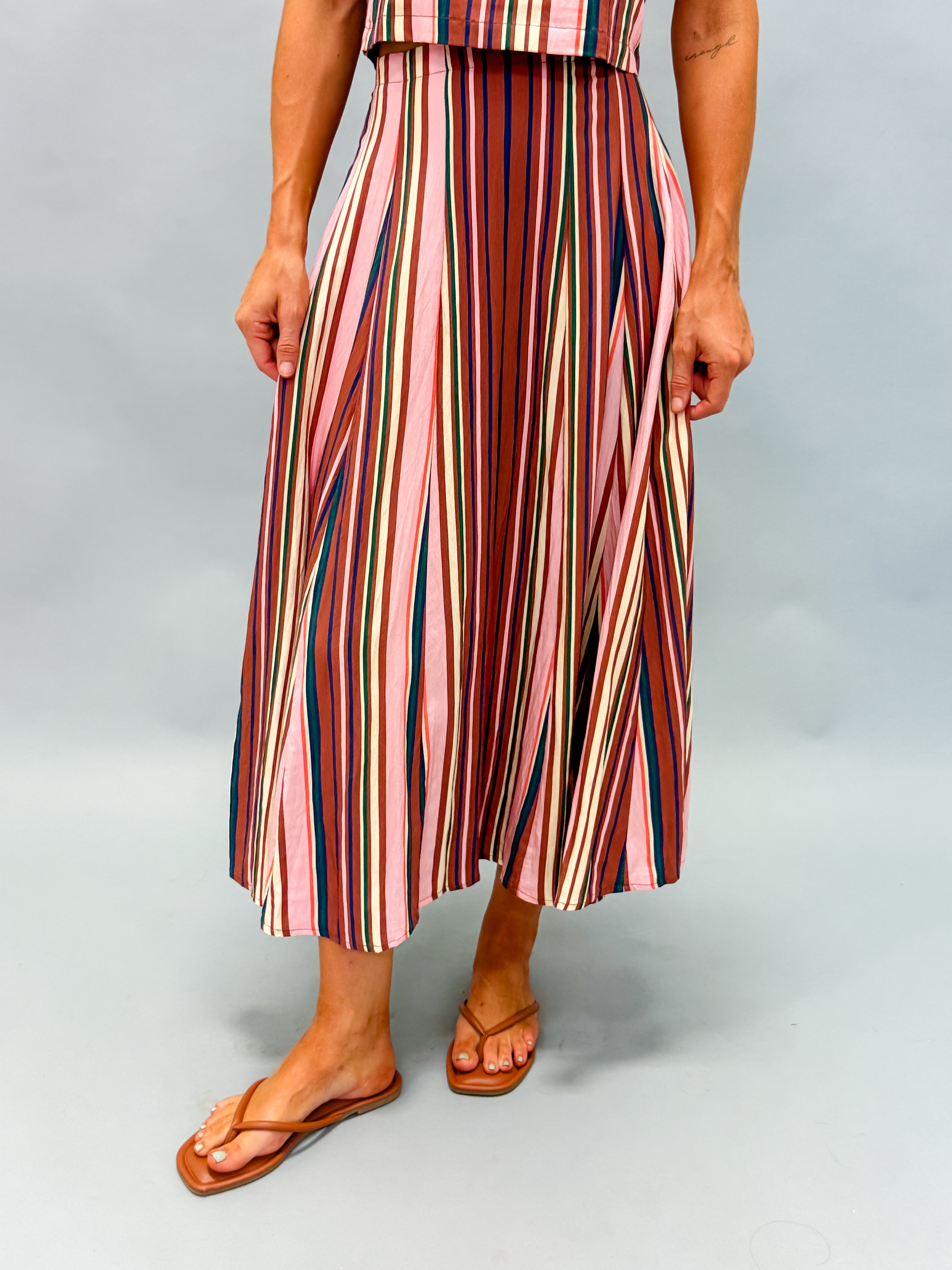 Jessie Striped Midi Skirt