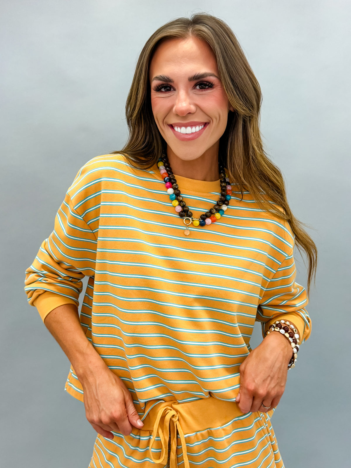 Jilly Striped Crewneck Top