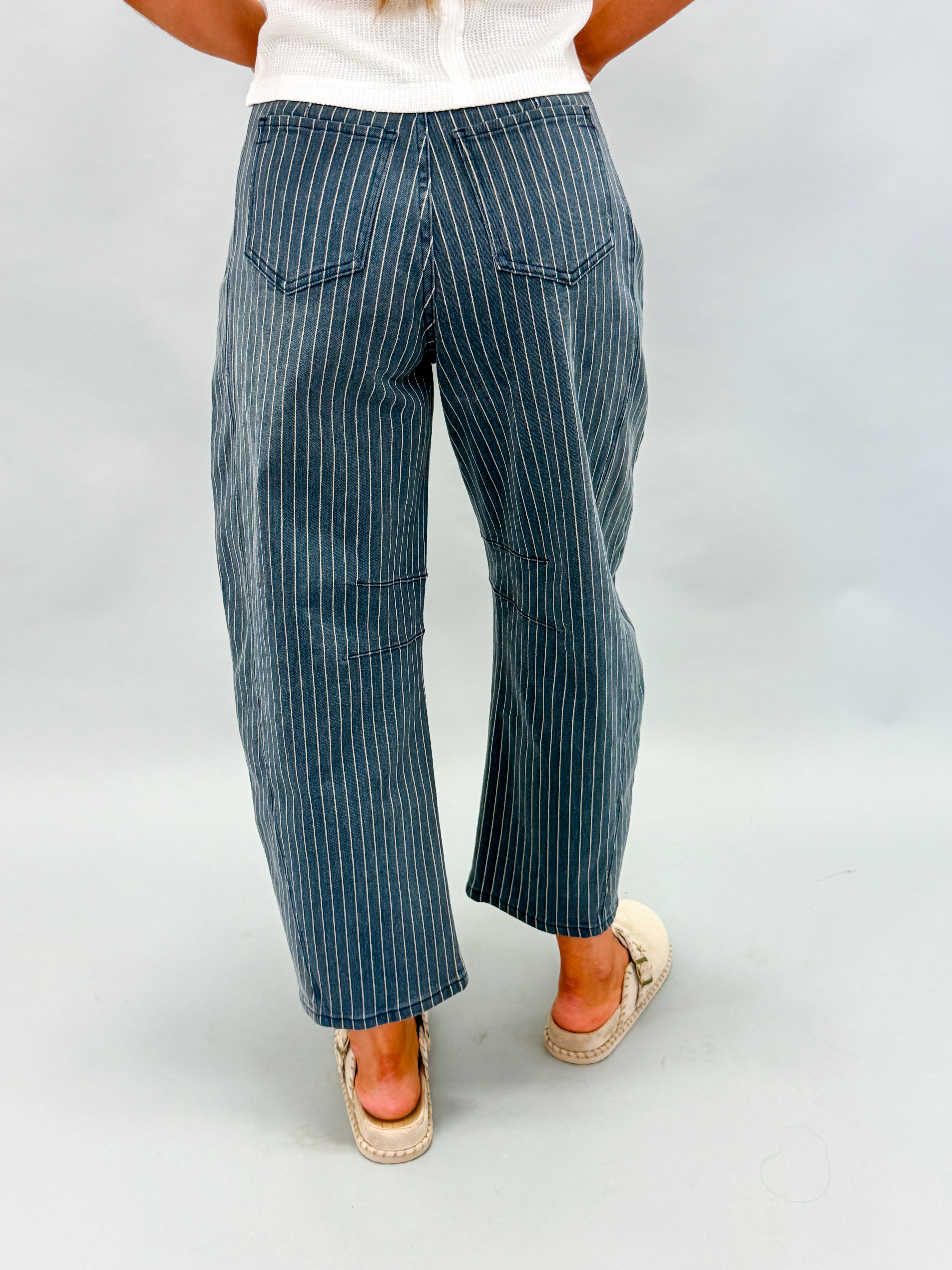 Joanna Pinstripe Barrel Pants
