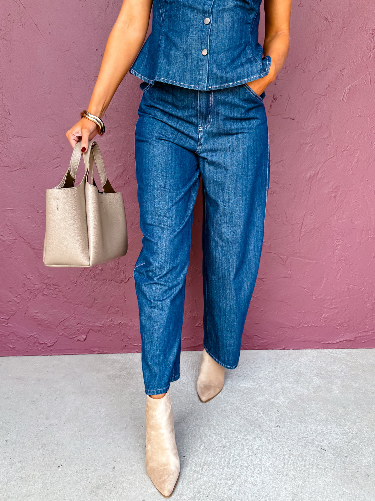 Josie Denim Shirt and Pants Set