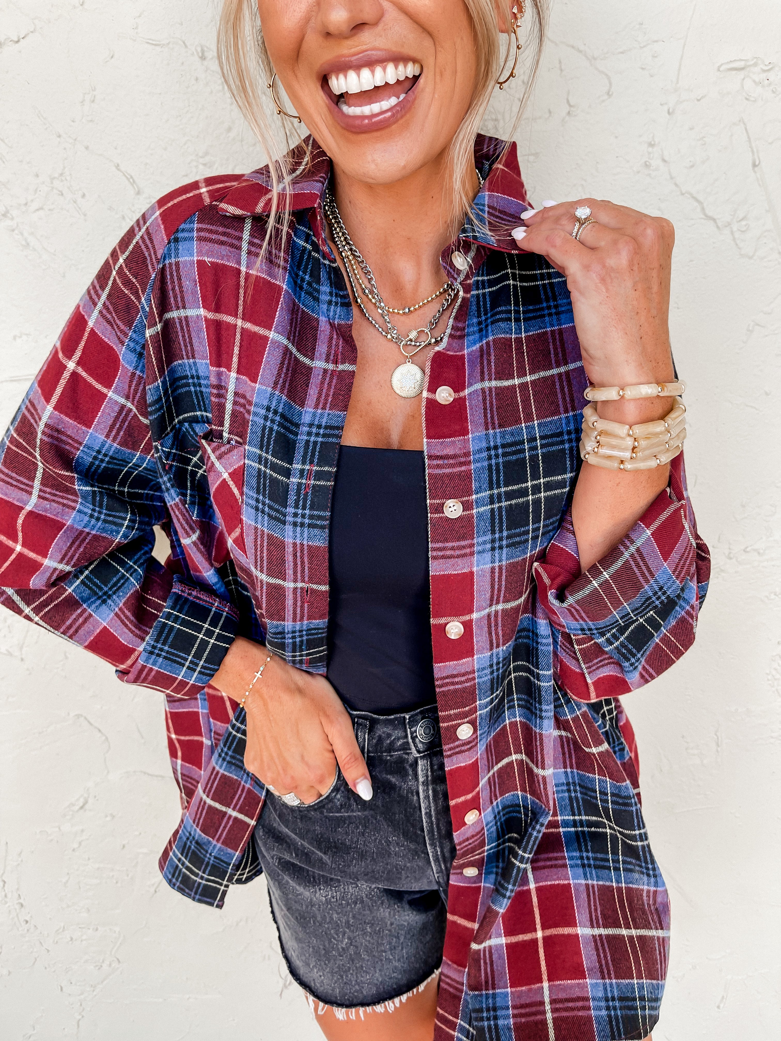 Journey Continues Plaid Top