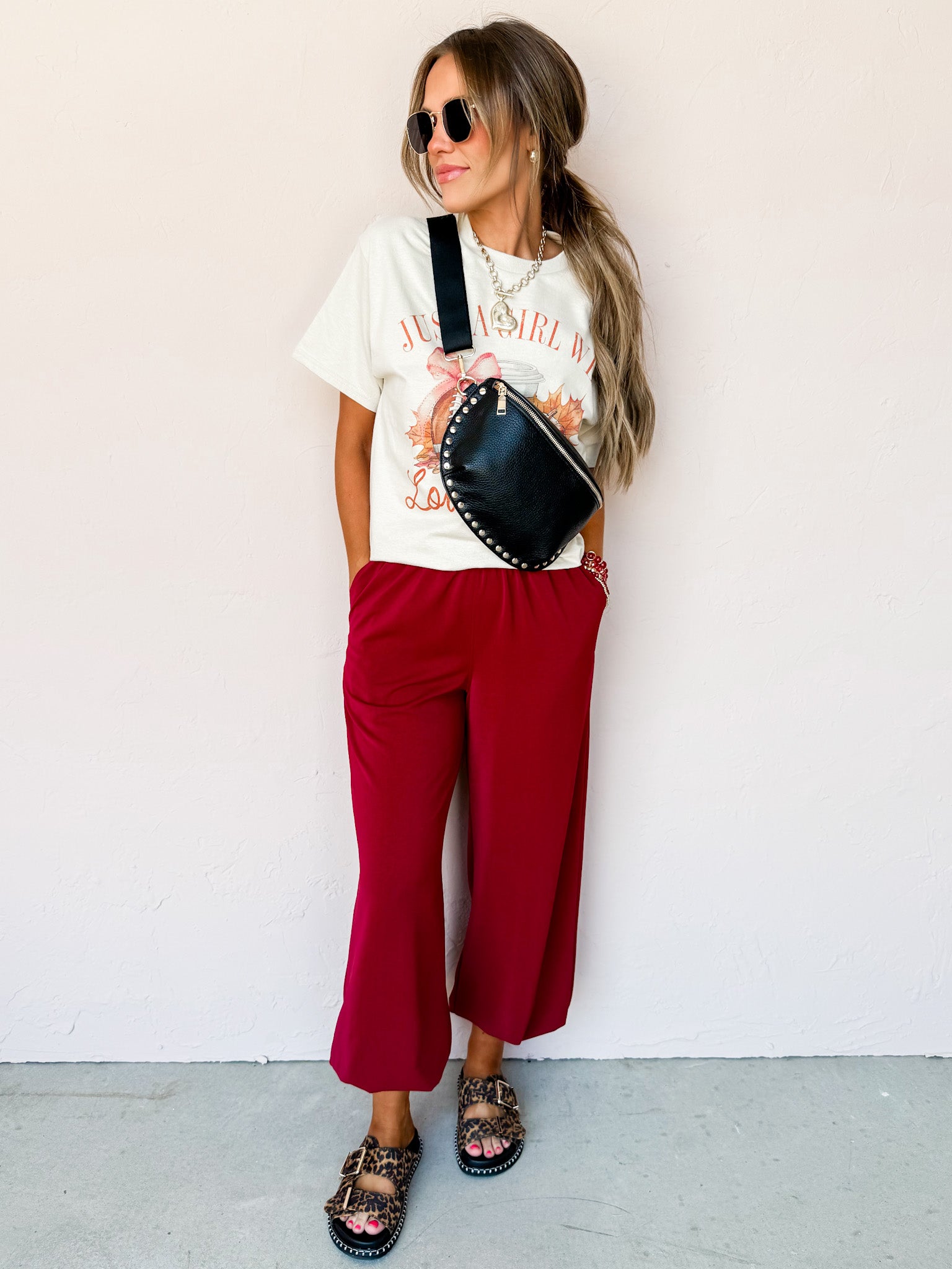 Just A Girl Who Loves Fall Oversized Graphic Tee