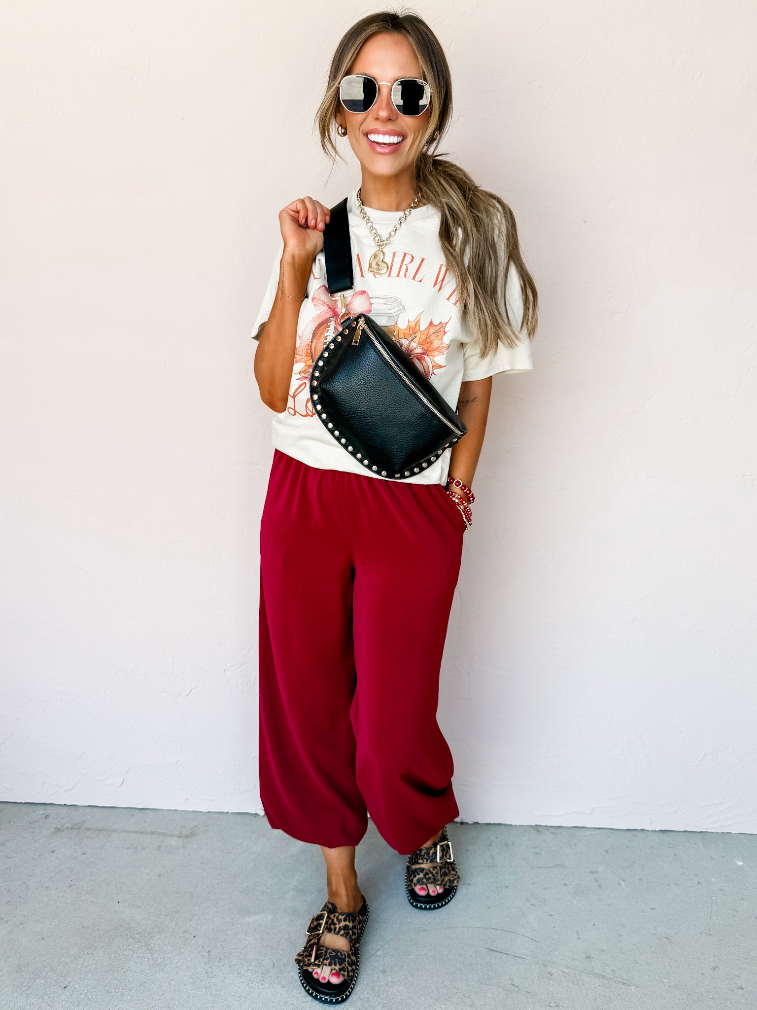 Just A Girl Who Loves Fall Oversized Graphic Tee