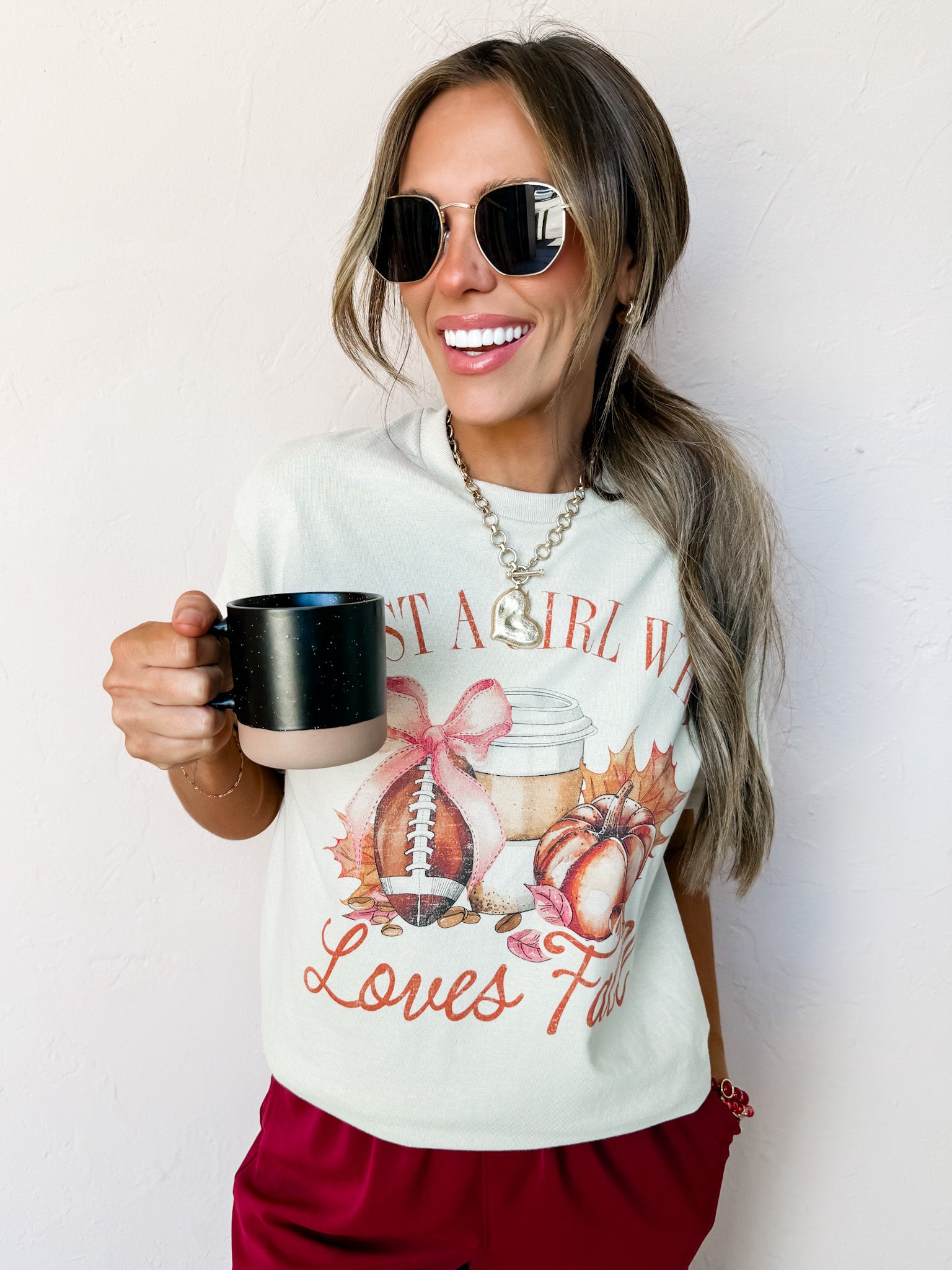 Just A Girl Who Loves Fall Oversized Graphic Tee