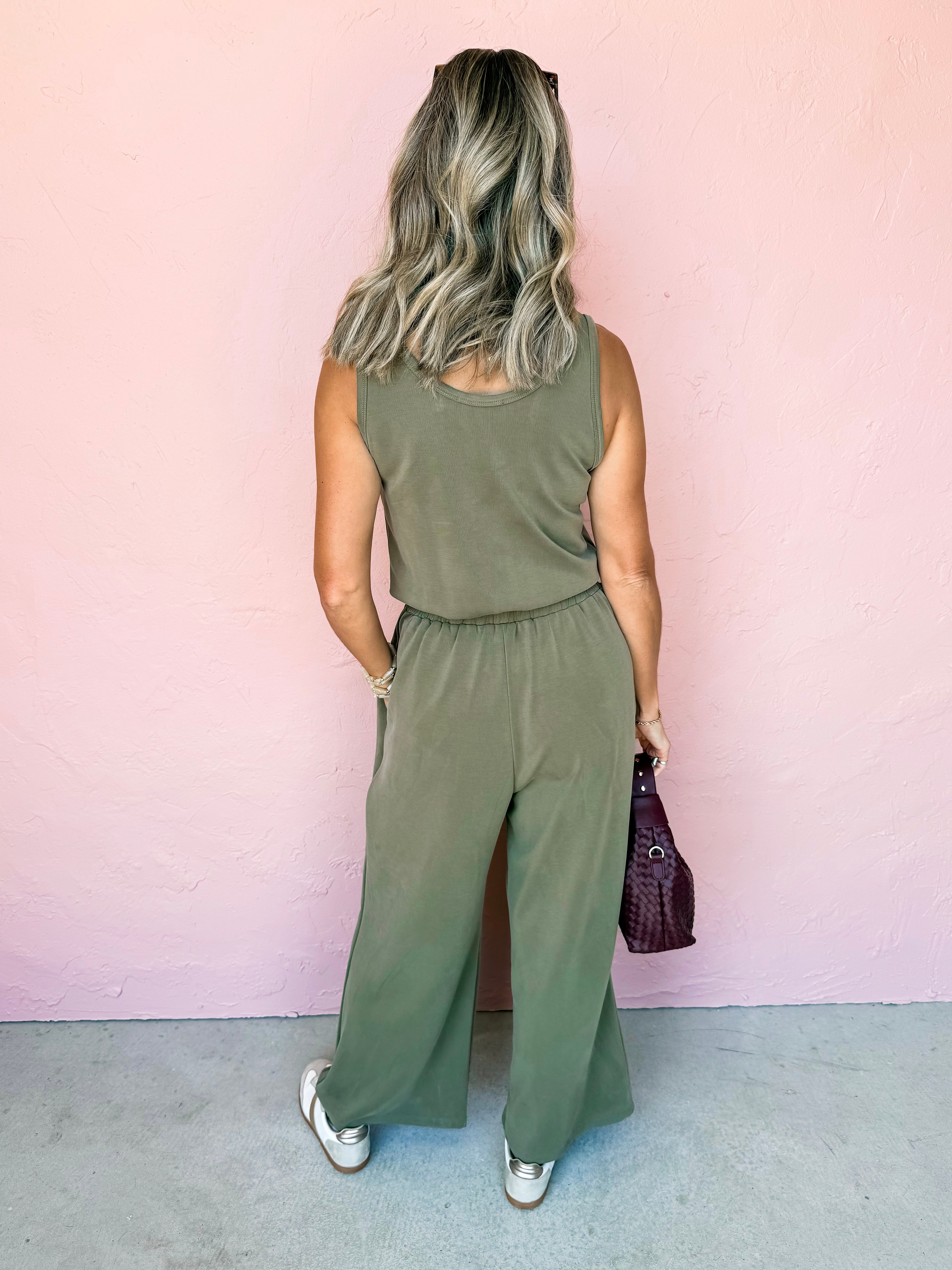 Just Dreamy Sleeveless Wide Leg Jumpsuit