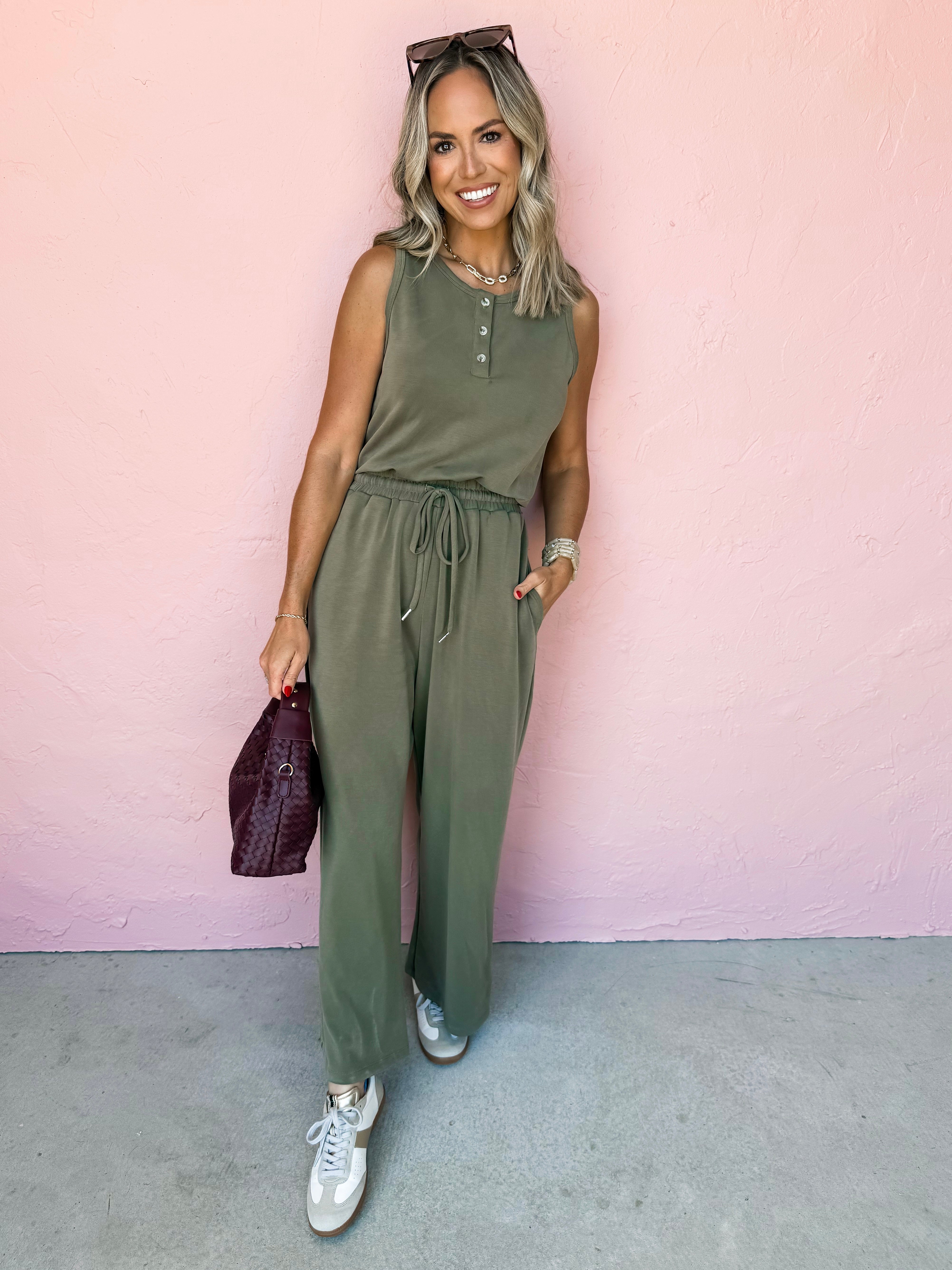 Just Dreamy Sleeveless Wide Leg Jumpsuit