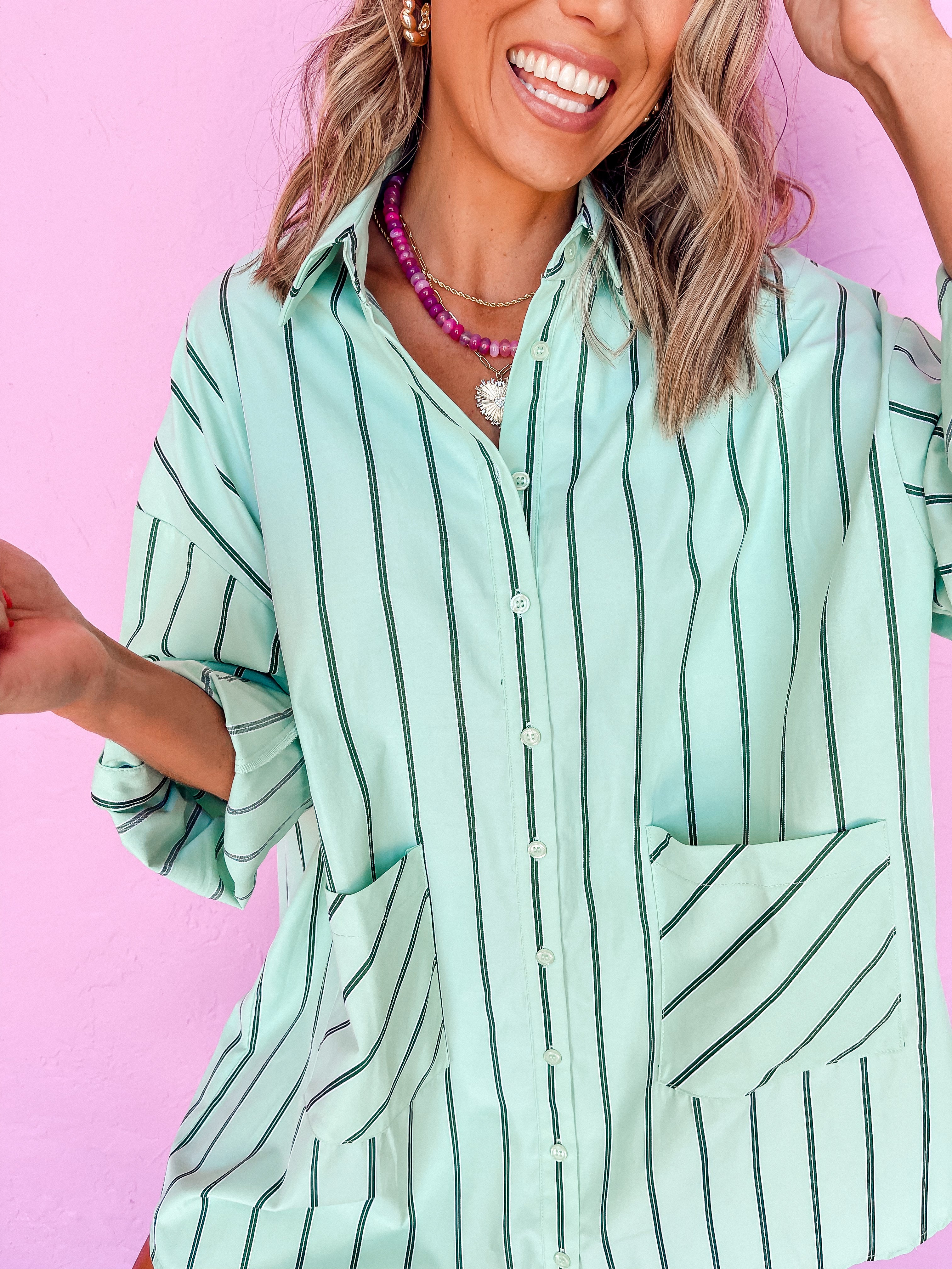 Just For Fun Striped Shirt Dress