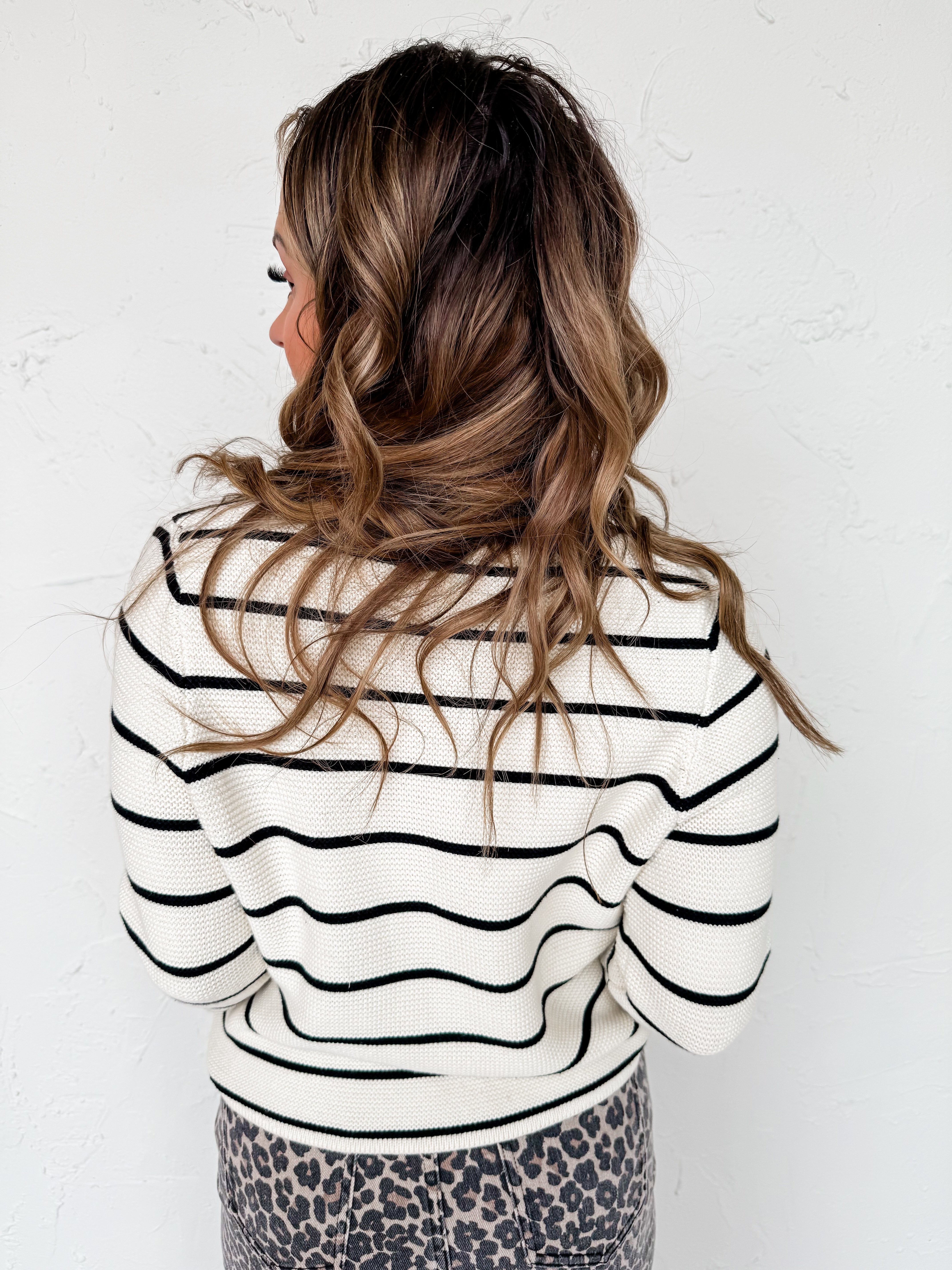 Just For Now Striped Tie Front Cardigan