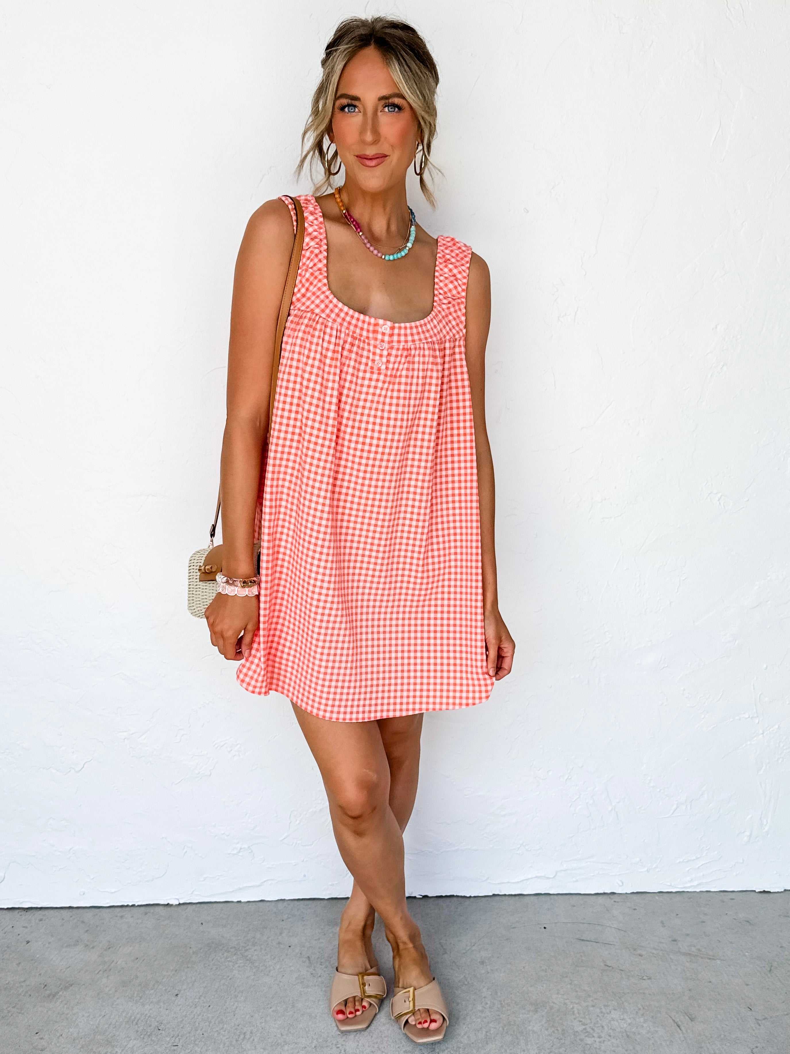 Kim Sleeveless Mini Dress-Orange