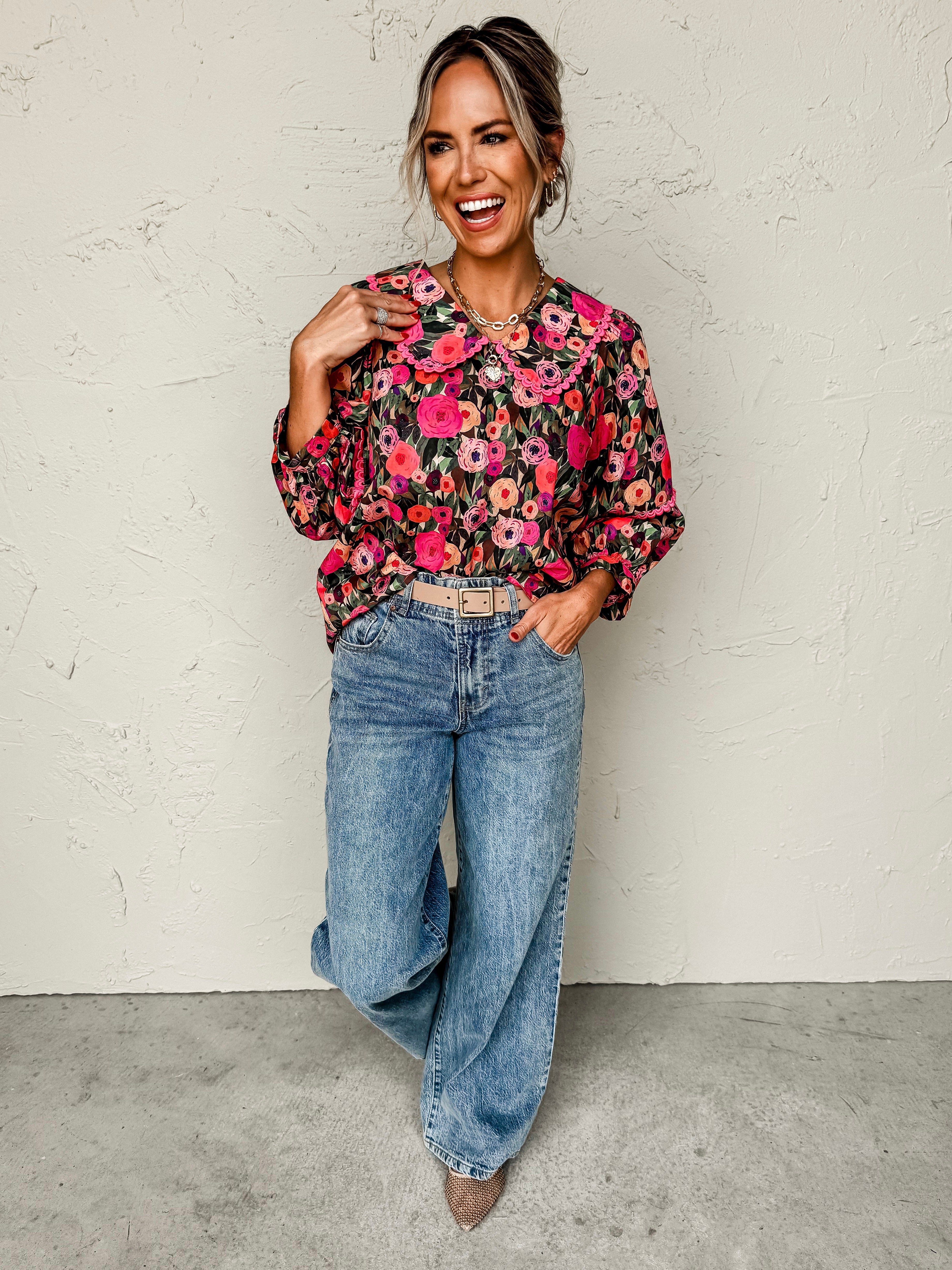 Kind Hearted Floral Long Sleeve Top