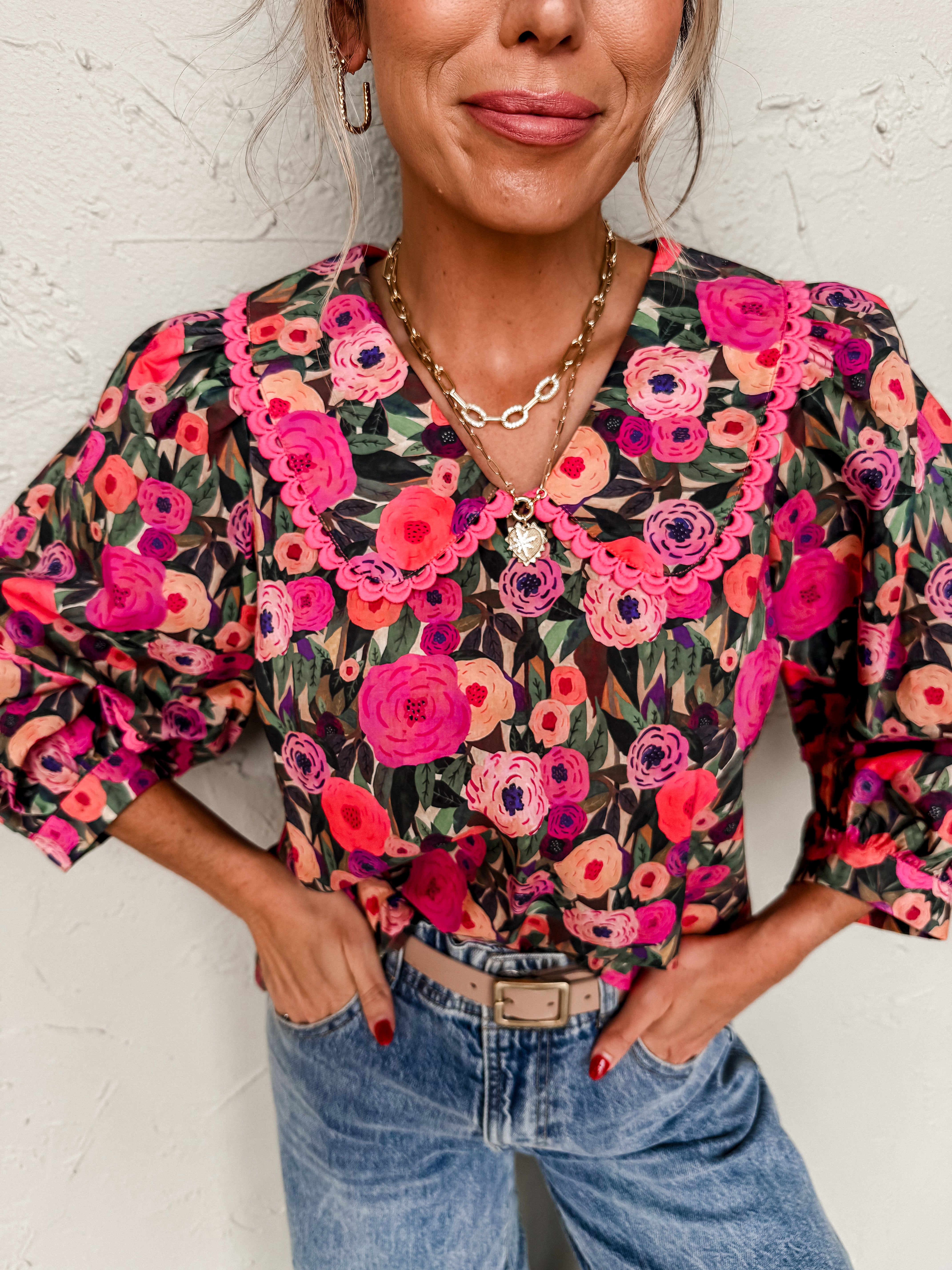 Kind Hearted Floral Long Sleeve Top