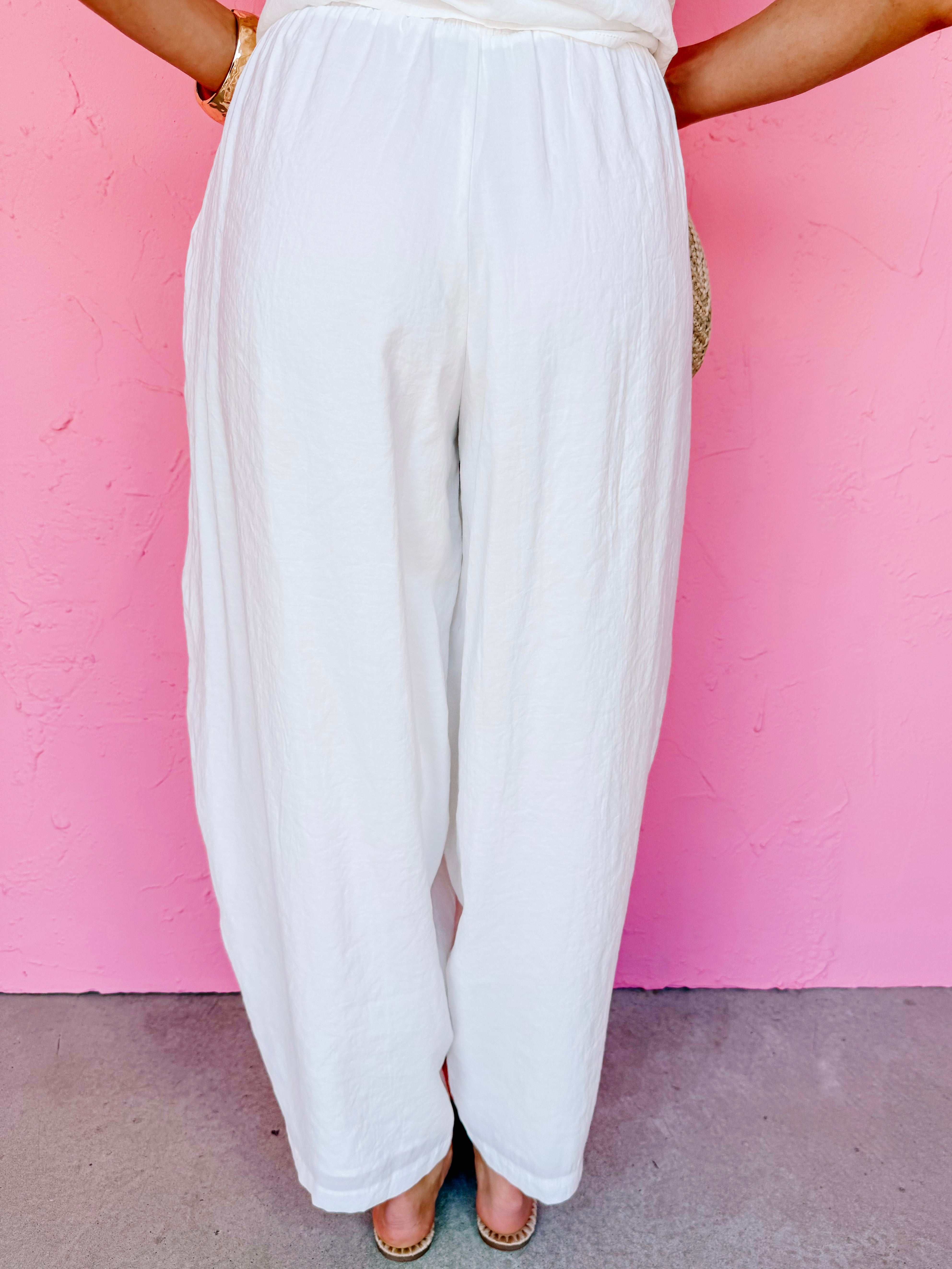 Kira Elastic Waist Balloon Pant-Off White