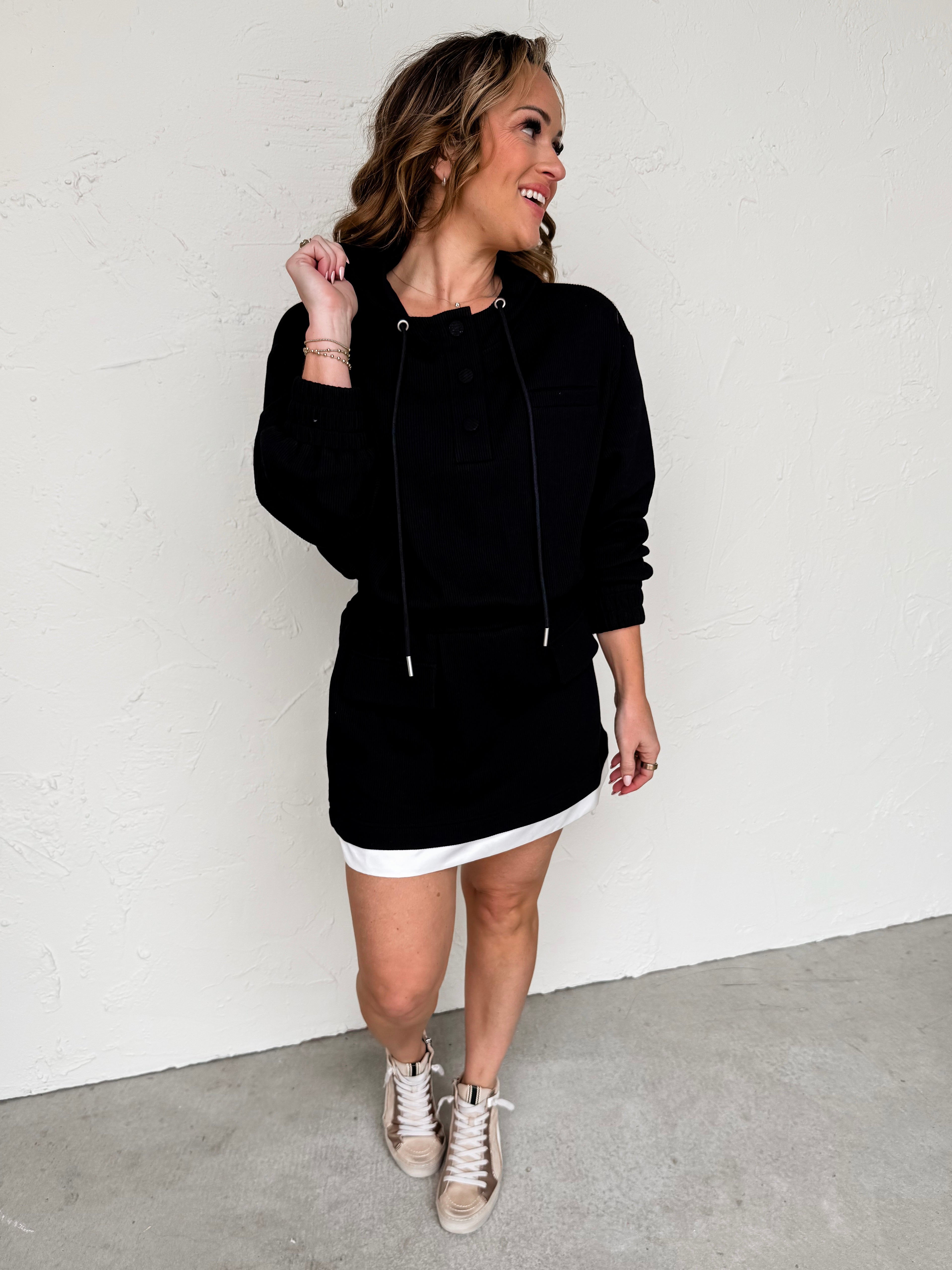 Know You Better Hooded Mini Dress