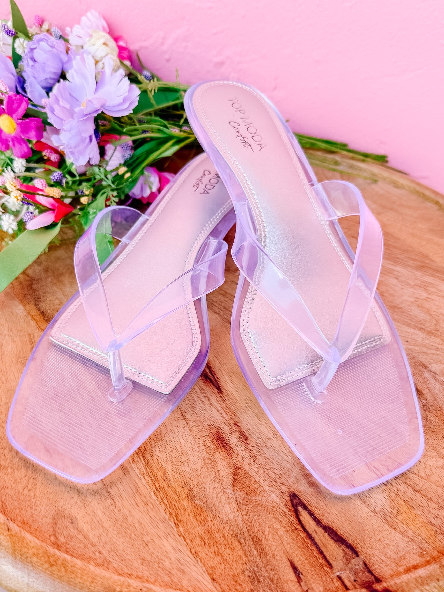 Korah Glossy Jelly Heels-Clear