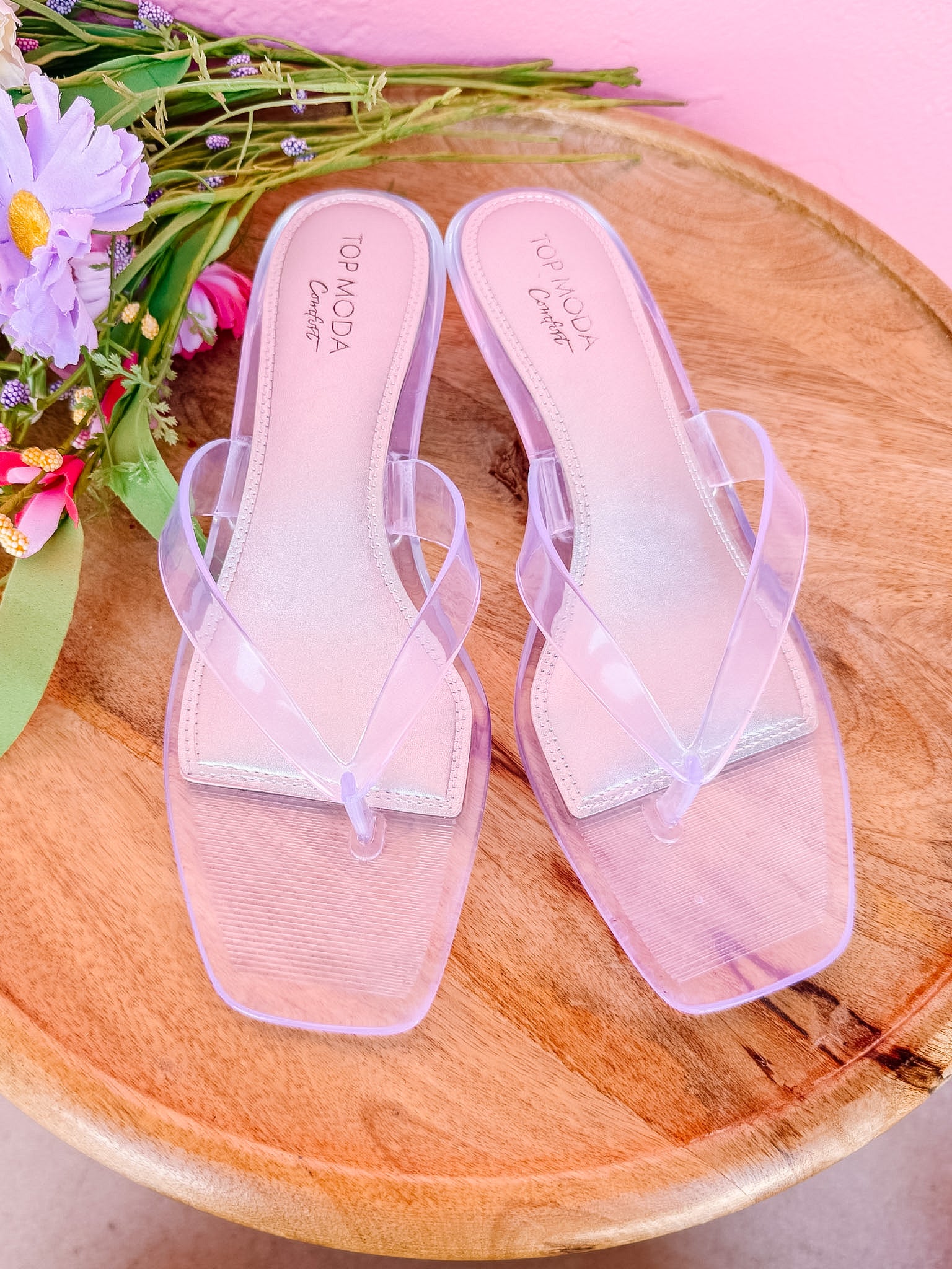 Korah Glossy Jelly Heels-Clear