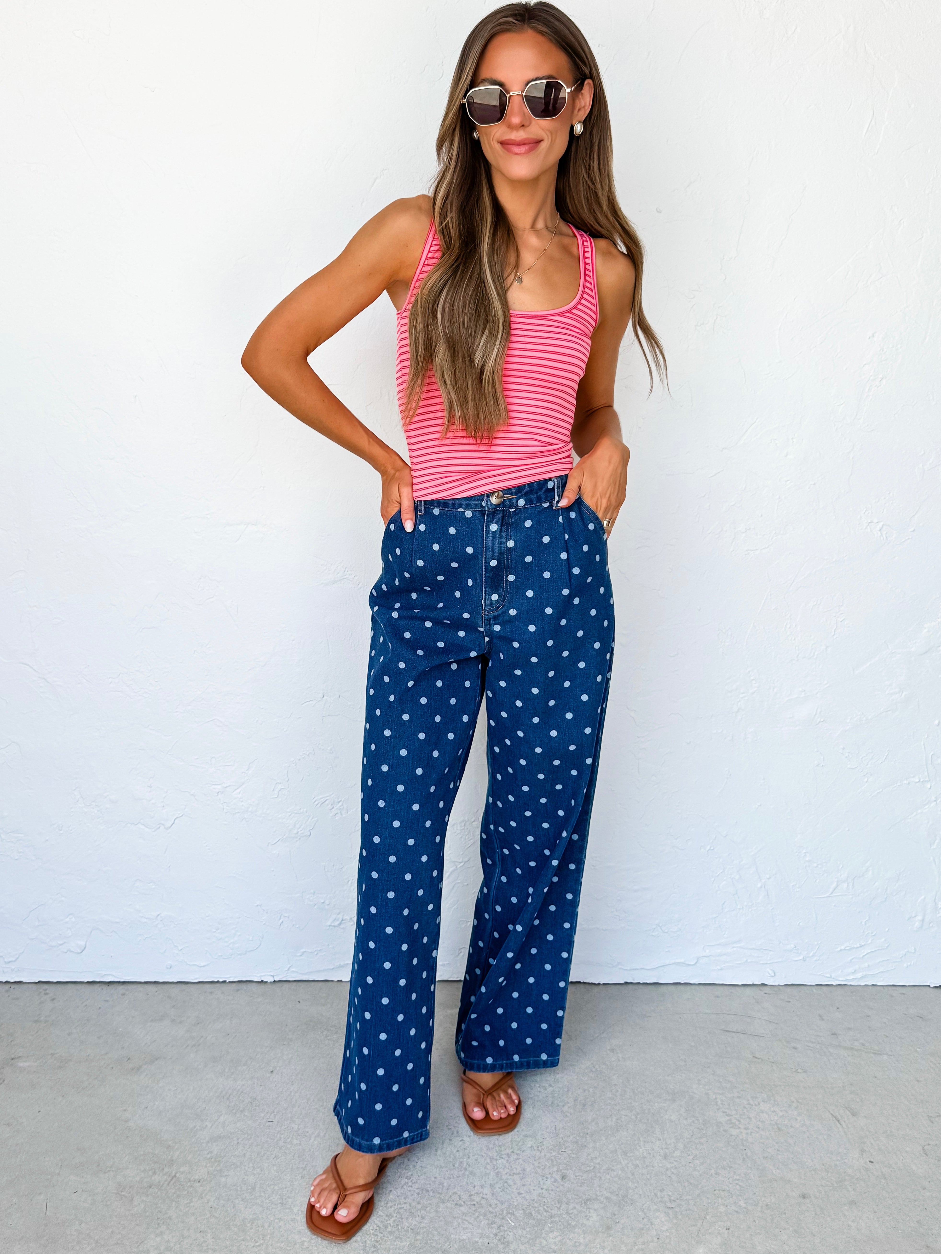 Kristy Denim Polka Dot Jeans