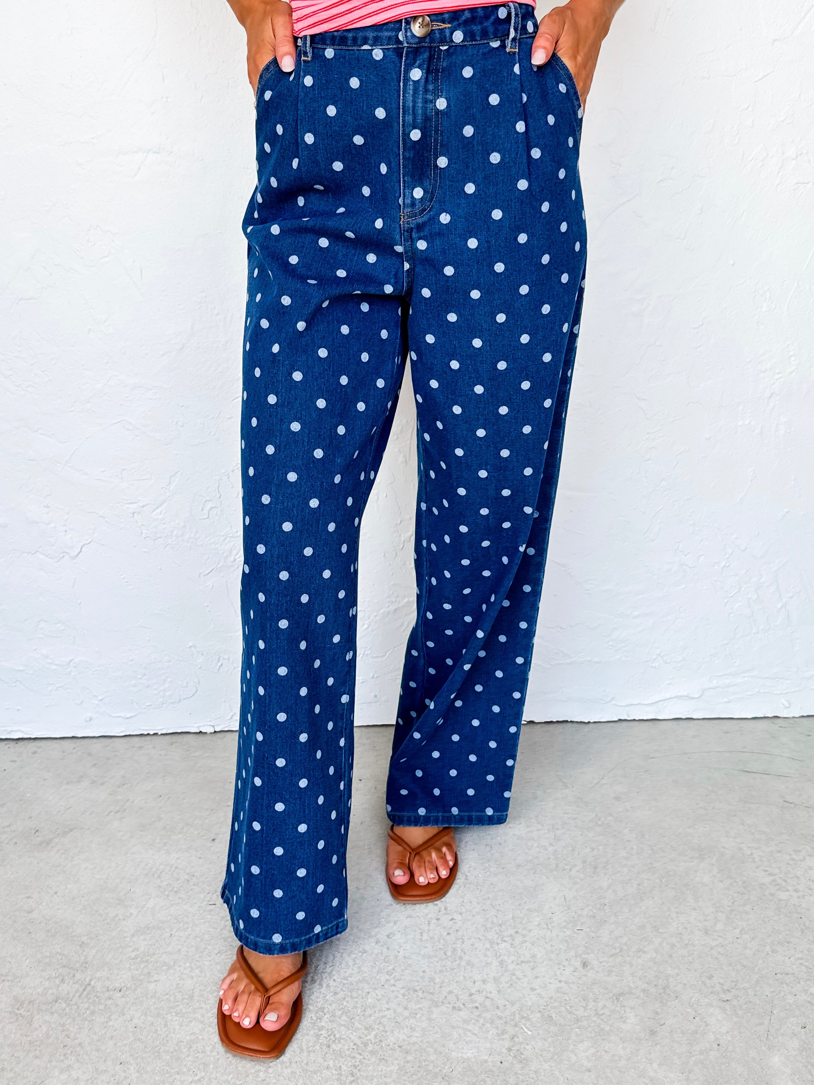 Kristy Denim Polka Dot Jeans